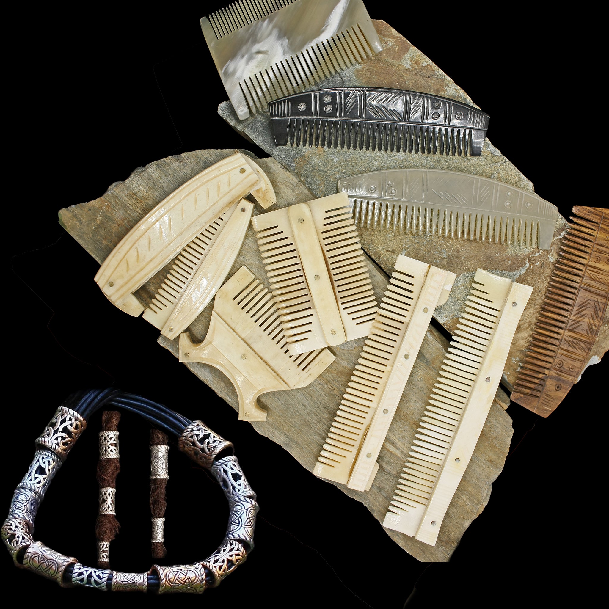 Viking Hair Care - Viking Combs, Viking Beard Rings
