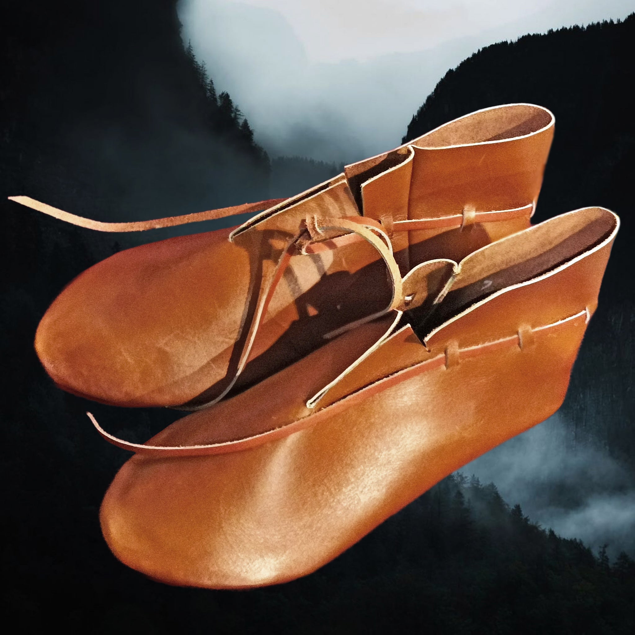 Leather Replica Viking Shoes from York - Above Angle