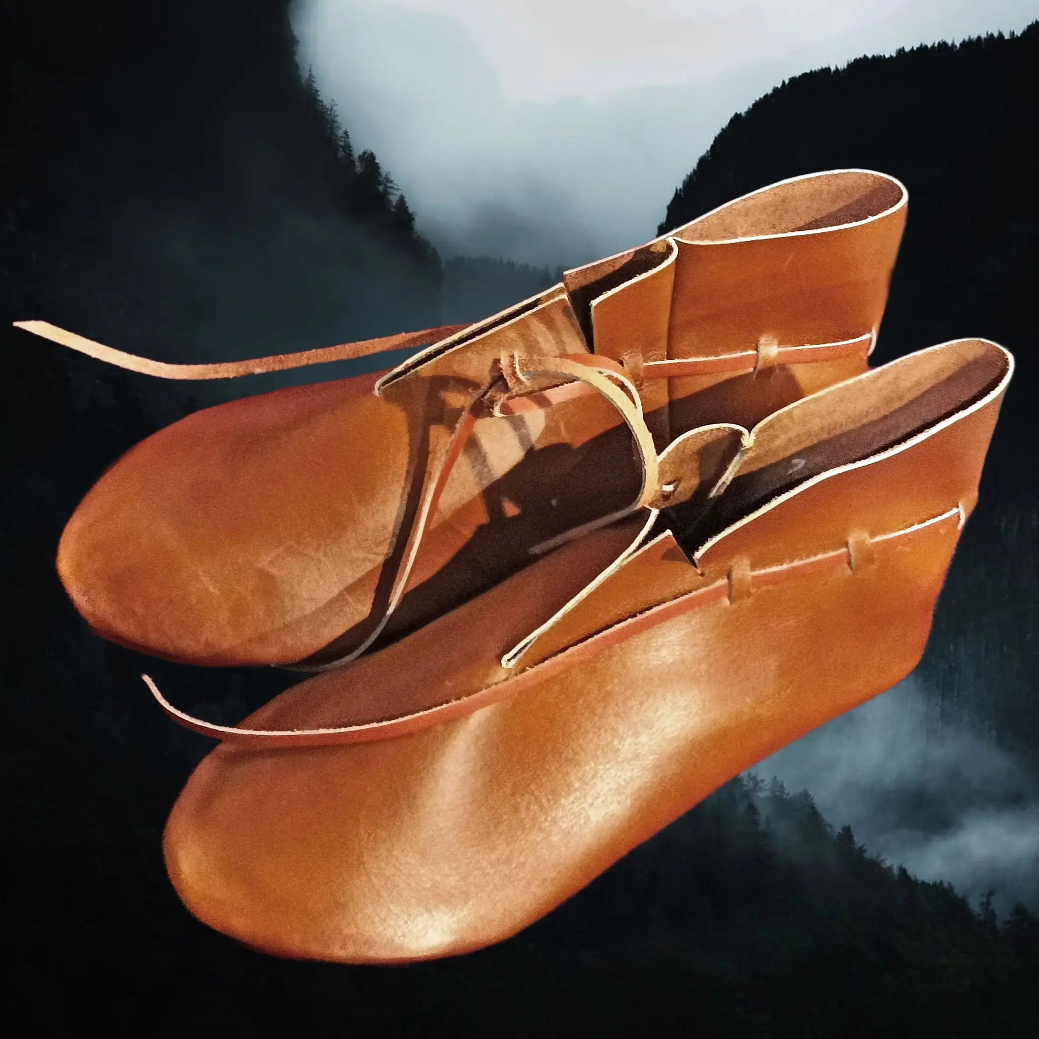 Leather Replica Viking Shoes from York - Above Angle
