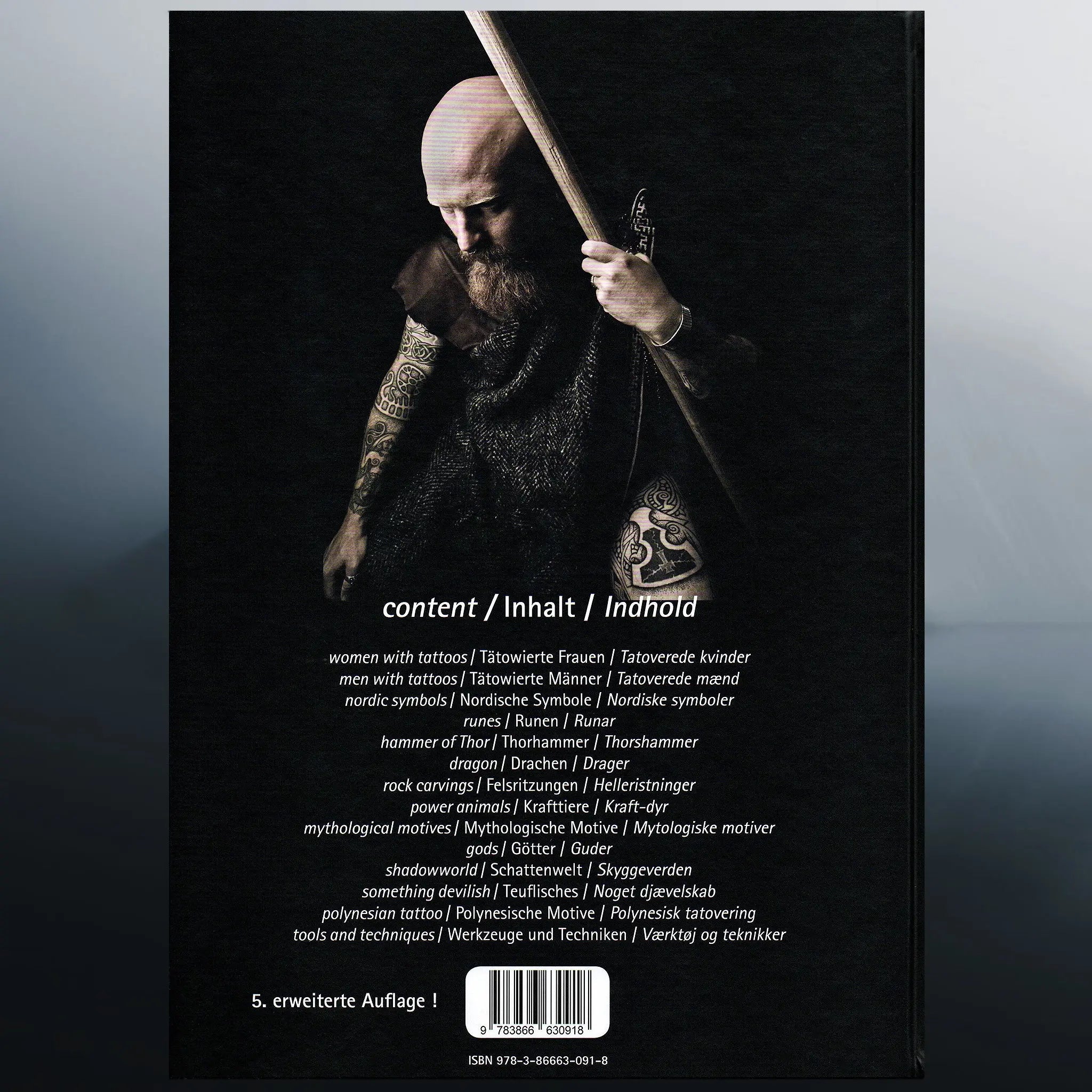 Nordic Tattoo Book - Hardcover - 5th Edition by Kai Uwe Faust - Back Cover