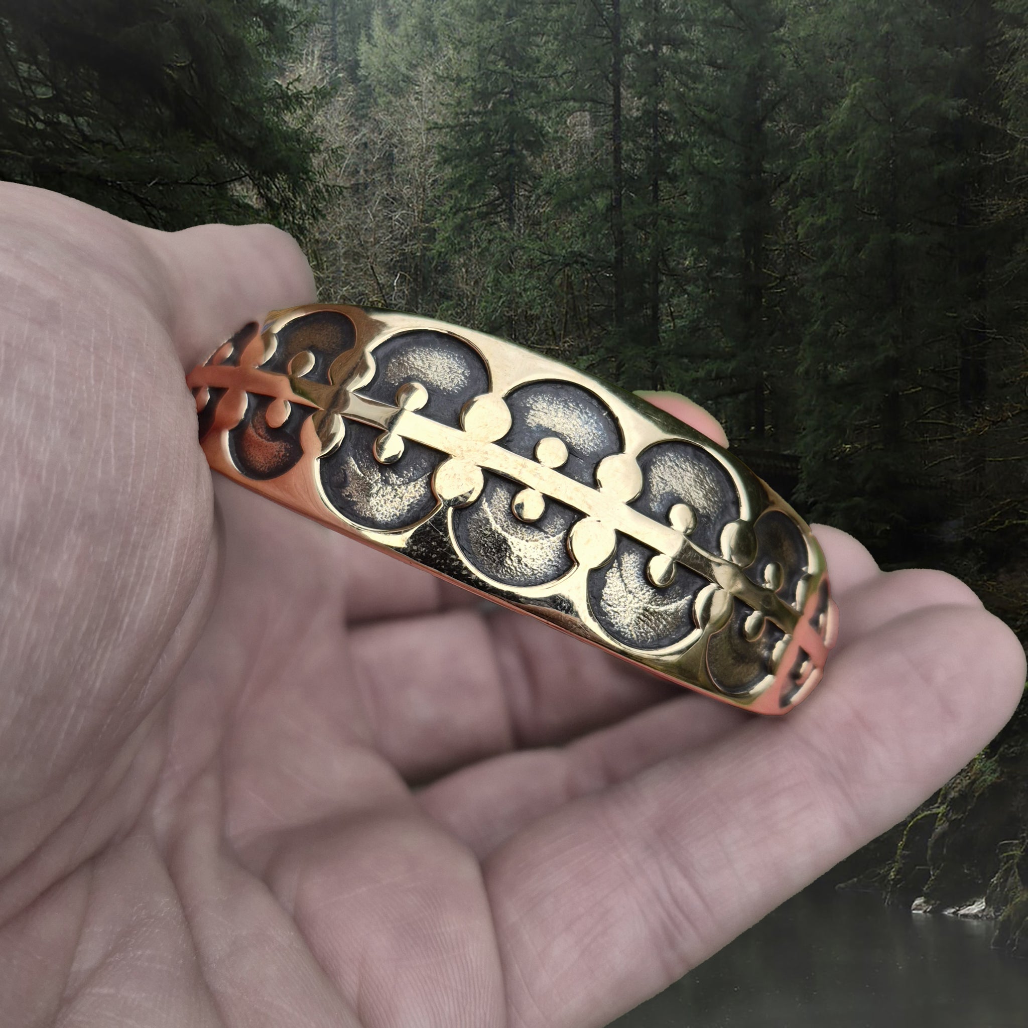 Bronze Viking Arm Ring / Bracelet Replica from Gotland, Sweden in Hand