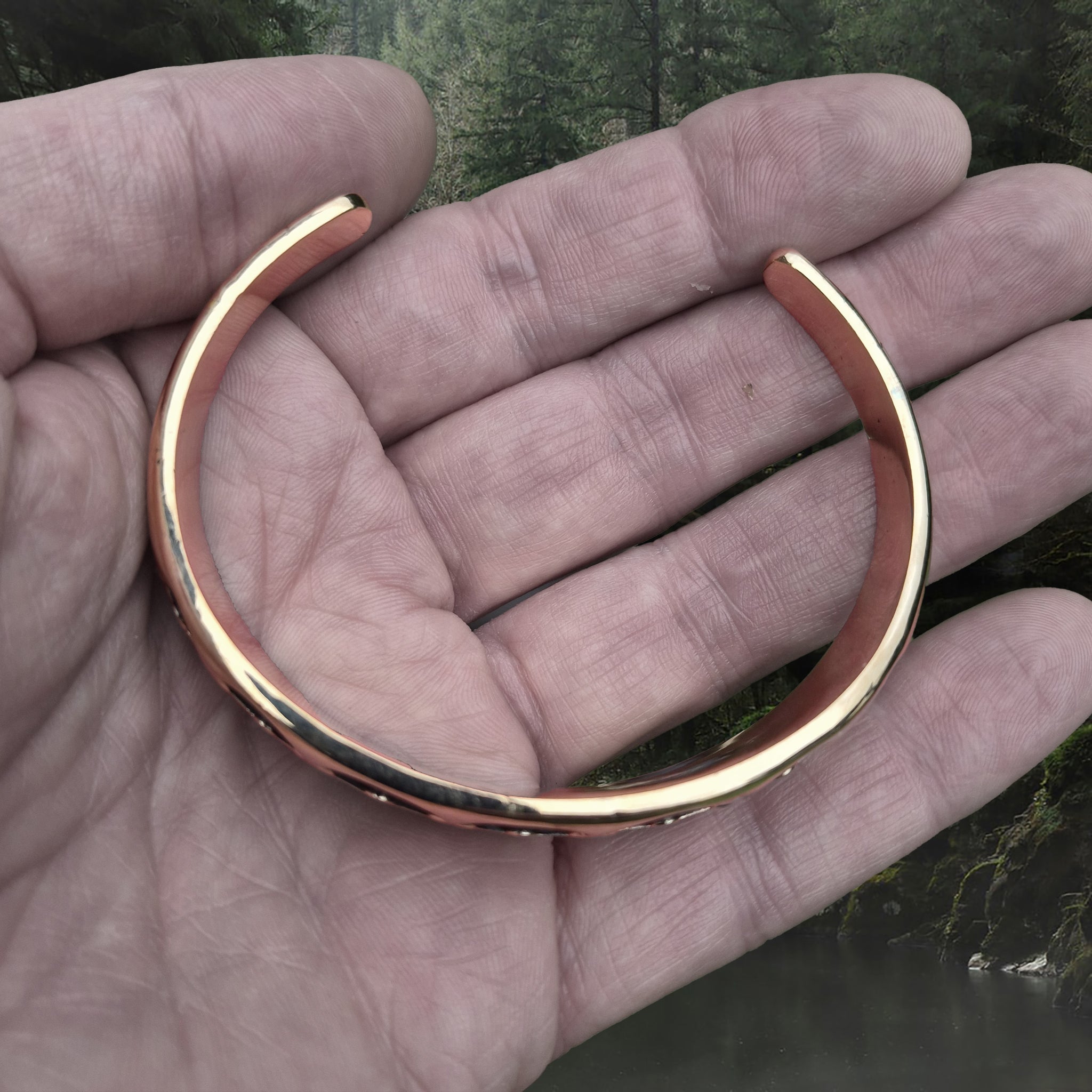 Bronze Viking Arm Ring / Bracelet Replica from Gotland, Sweden on Hand