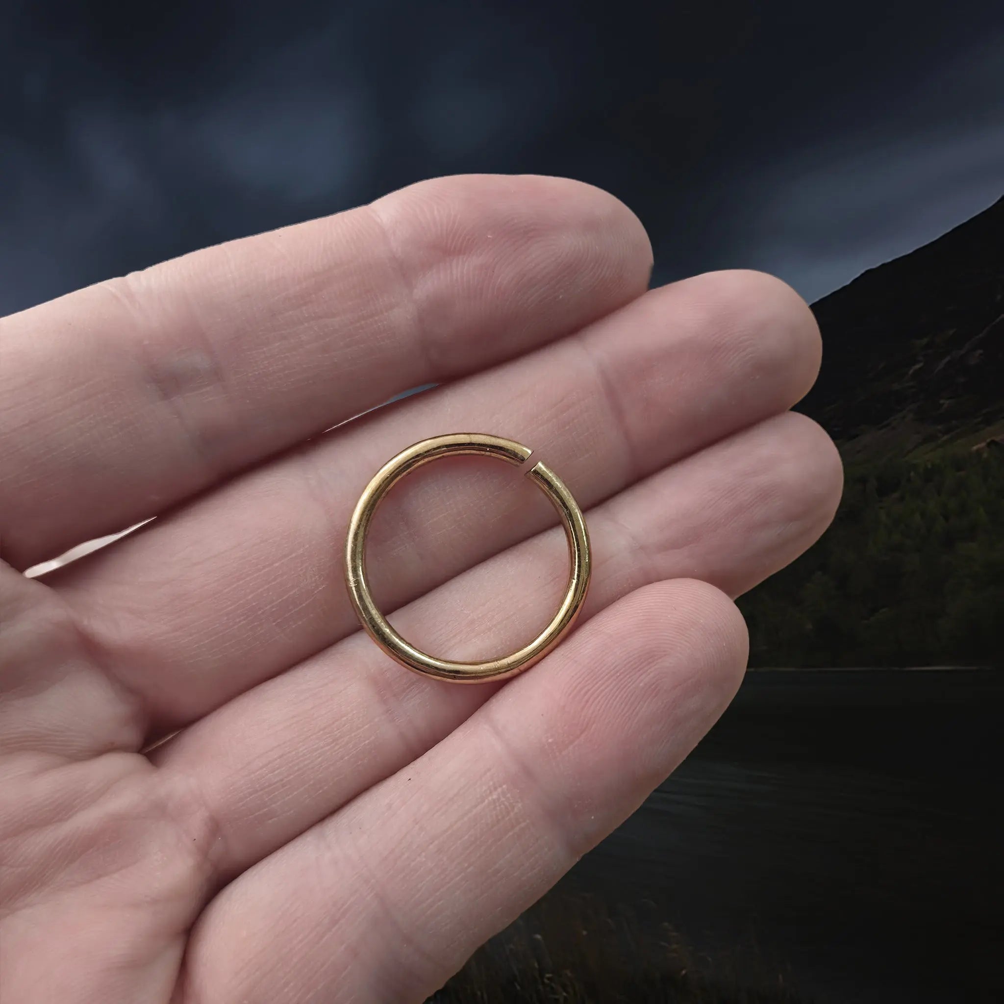 Medium Bronze Split Ring for Bronze Necklaces / Pendants on Hand