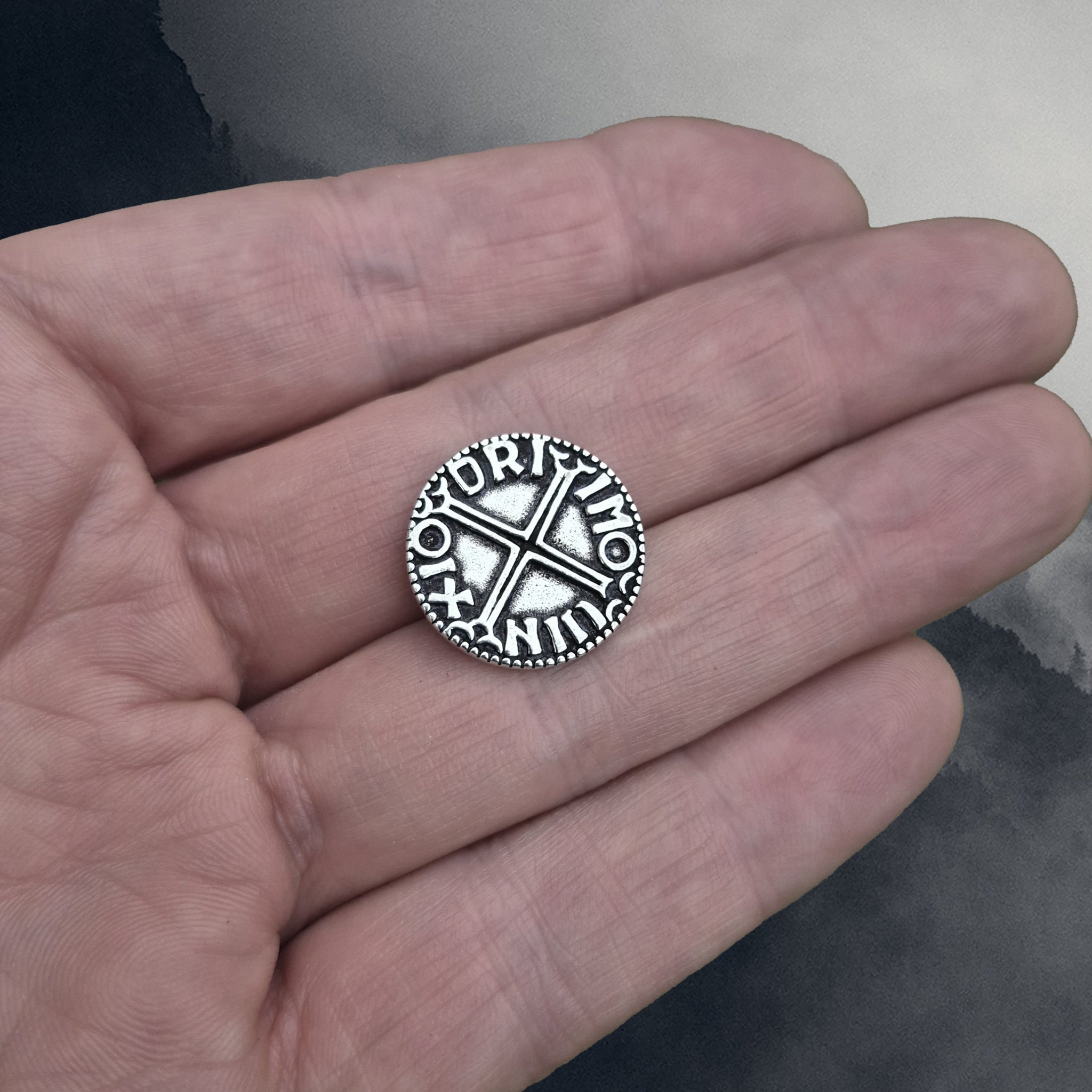 Silver Replica Hiberno-Norse Sihtric III Olafsson Penny Coin from Dublin on Hand