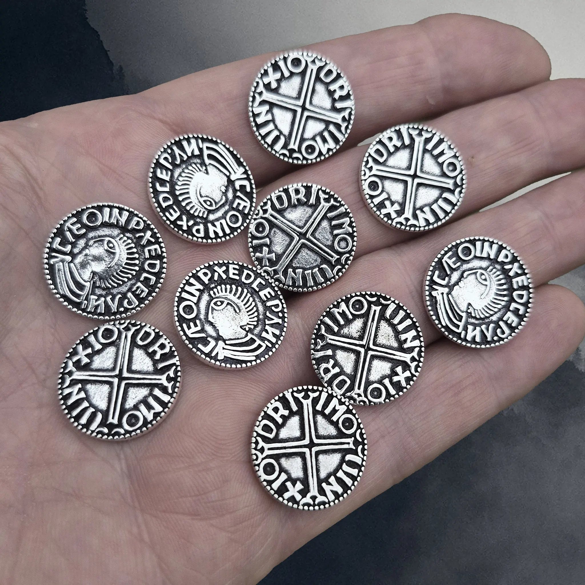 Silver Replica Hiberno-Norse Sihtric III Olafsson Penny Coin from Dublin on Hand x 10