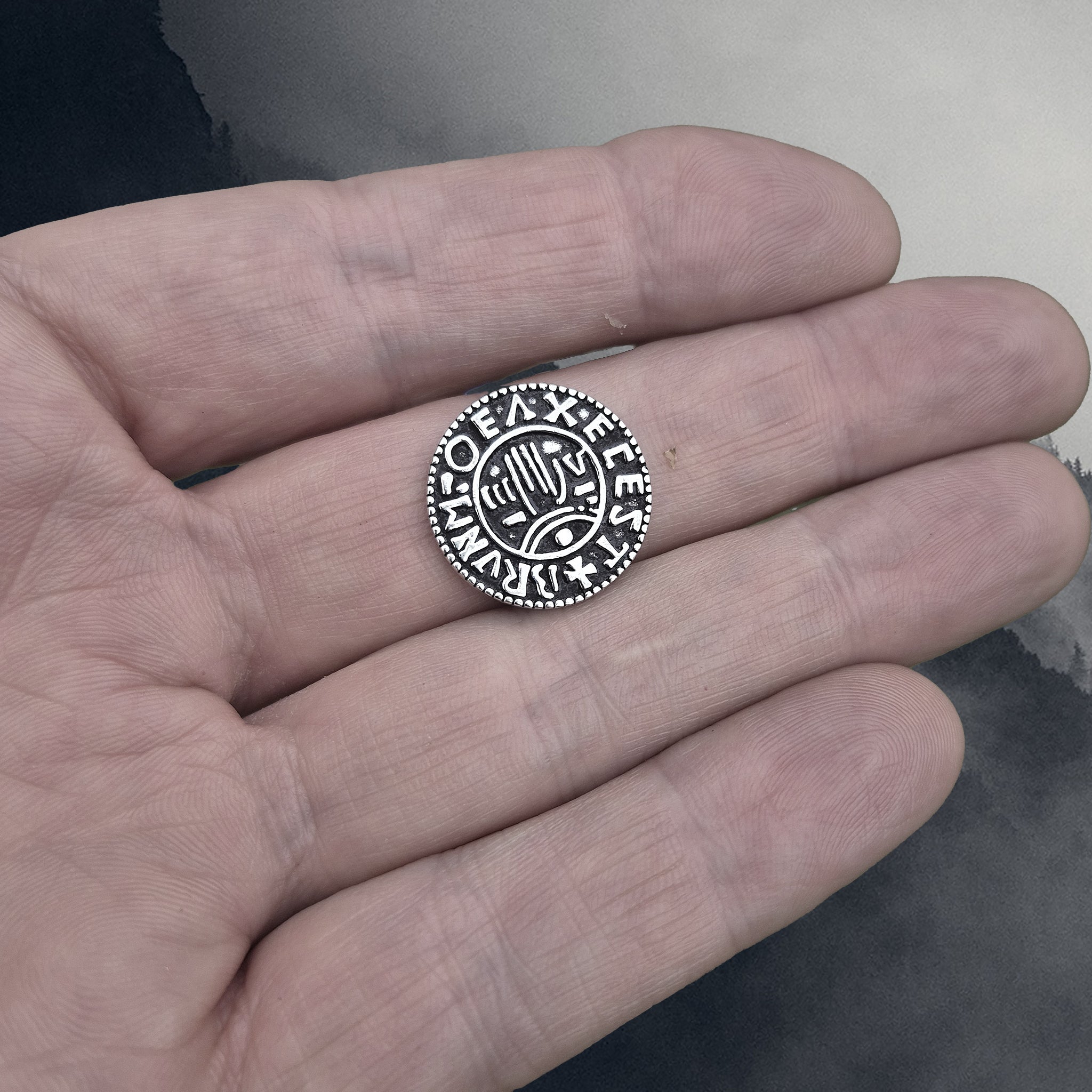 Silver Replica Saxon Aethelred II Penny from Somerset, England, UK on Hand