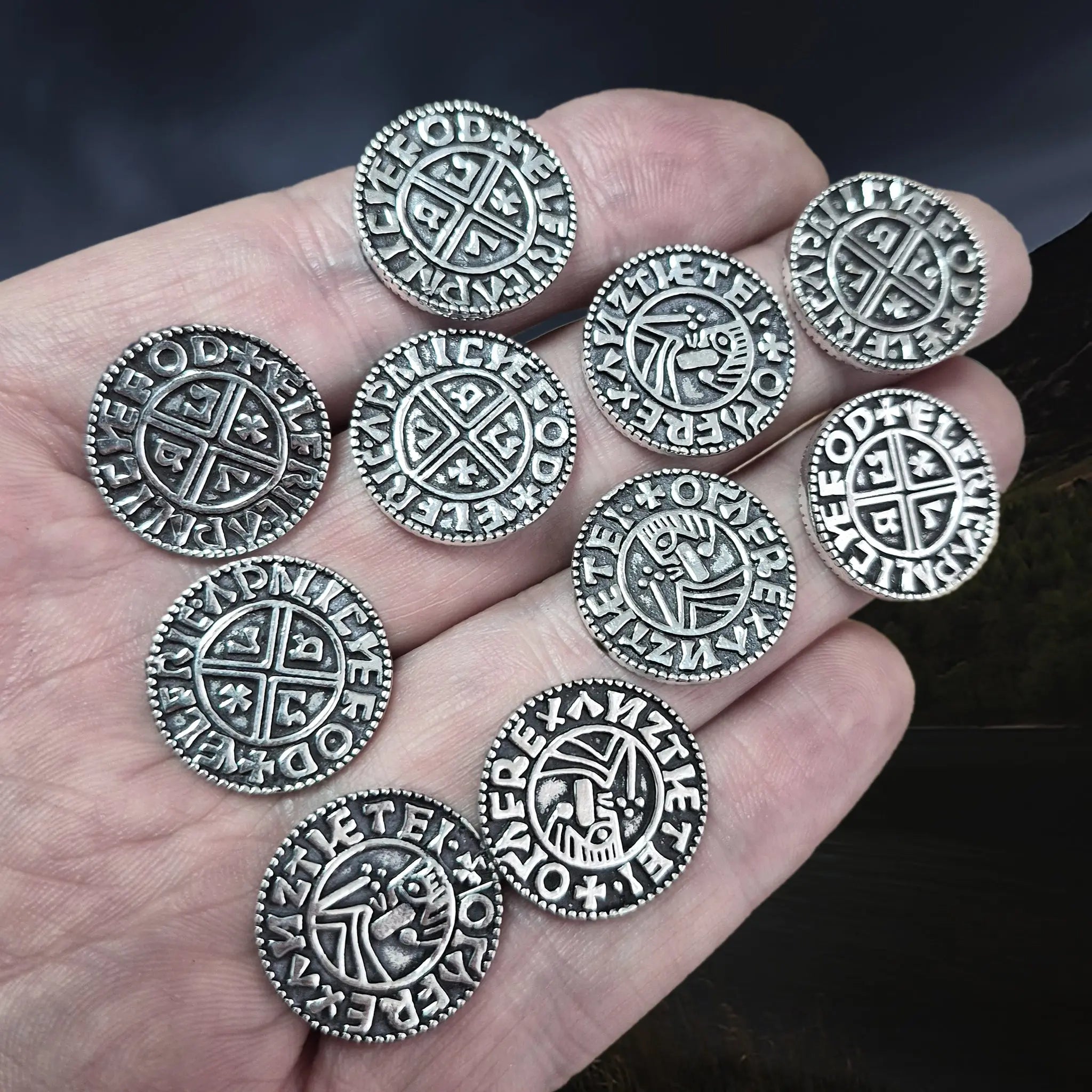 Silver Replica Saxon Coins x 10 from Winchester, England, UK - On Hand