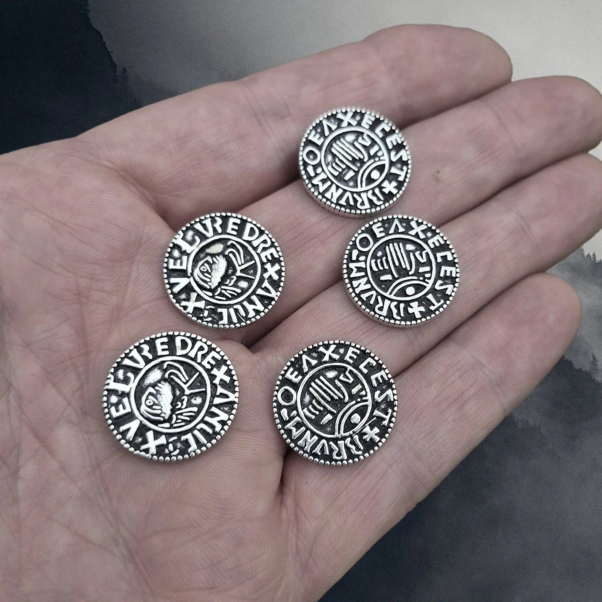 Silver Replica Saxon Aethelred II Pennies from Somerset, England, UK on Hand x 5