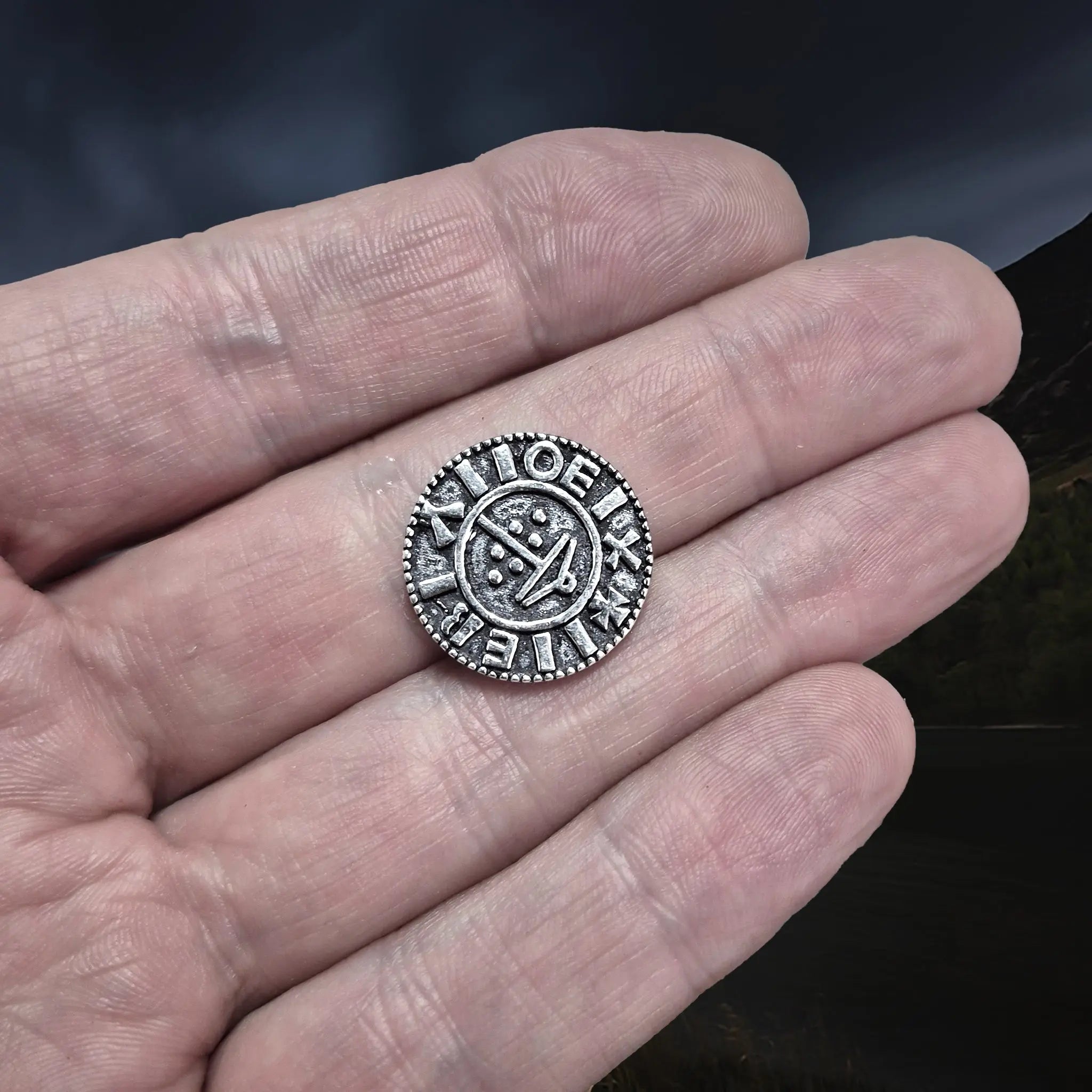 Silver Replica Coin from Viking Age York, England, UK - On Hand