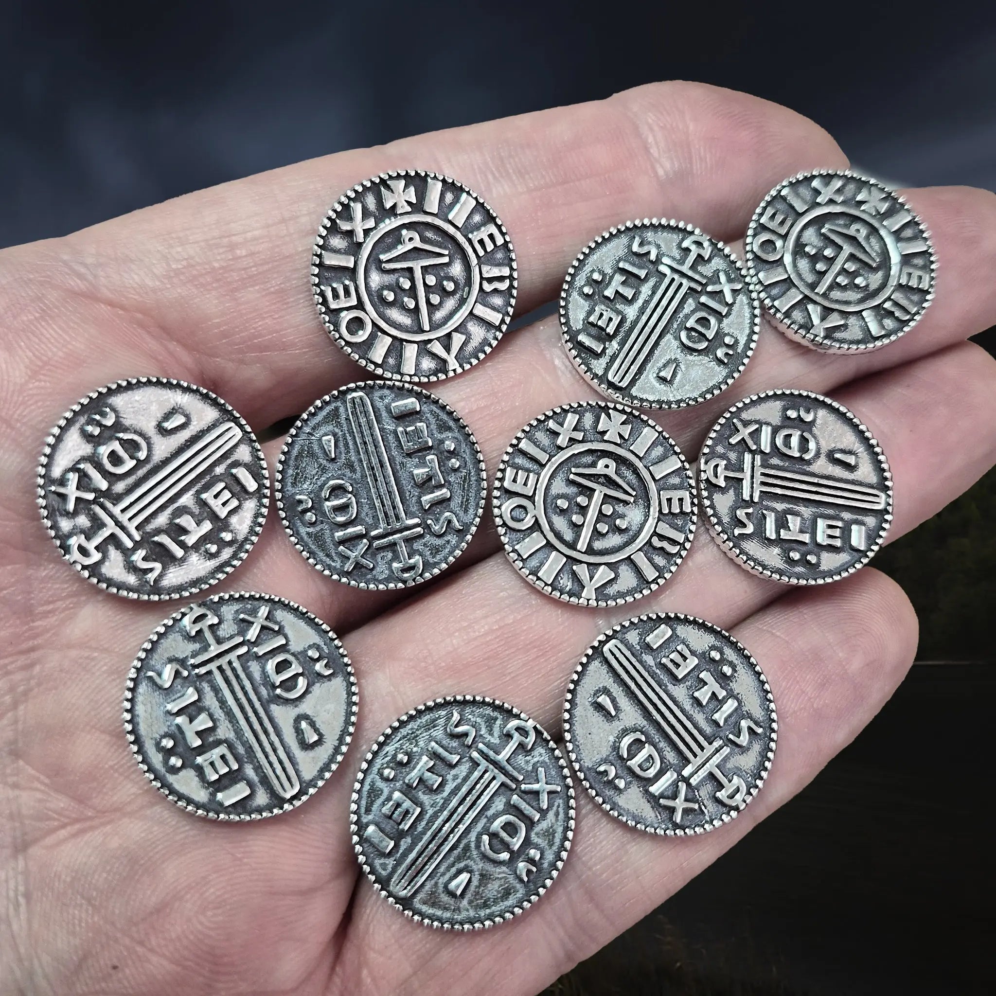 Silver Replica Coins x 10 from Viking Age York, England, UK - On Hand