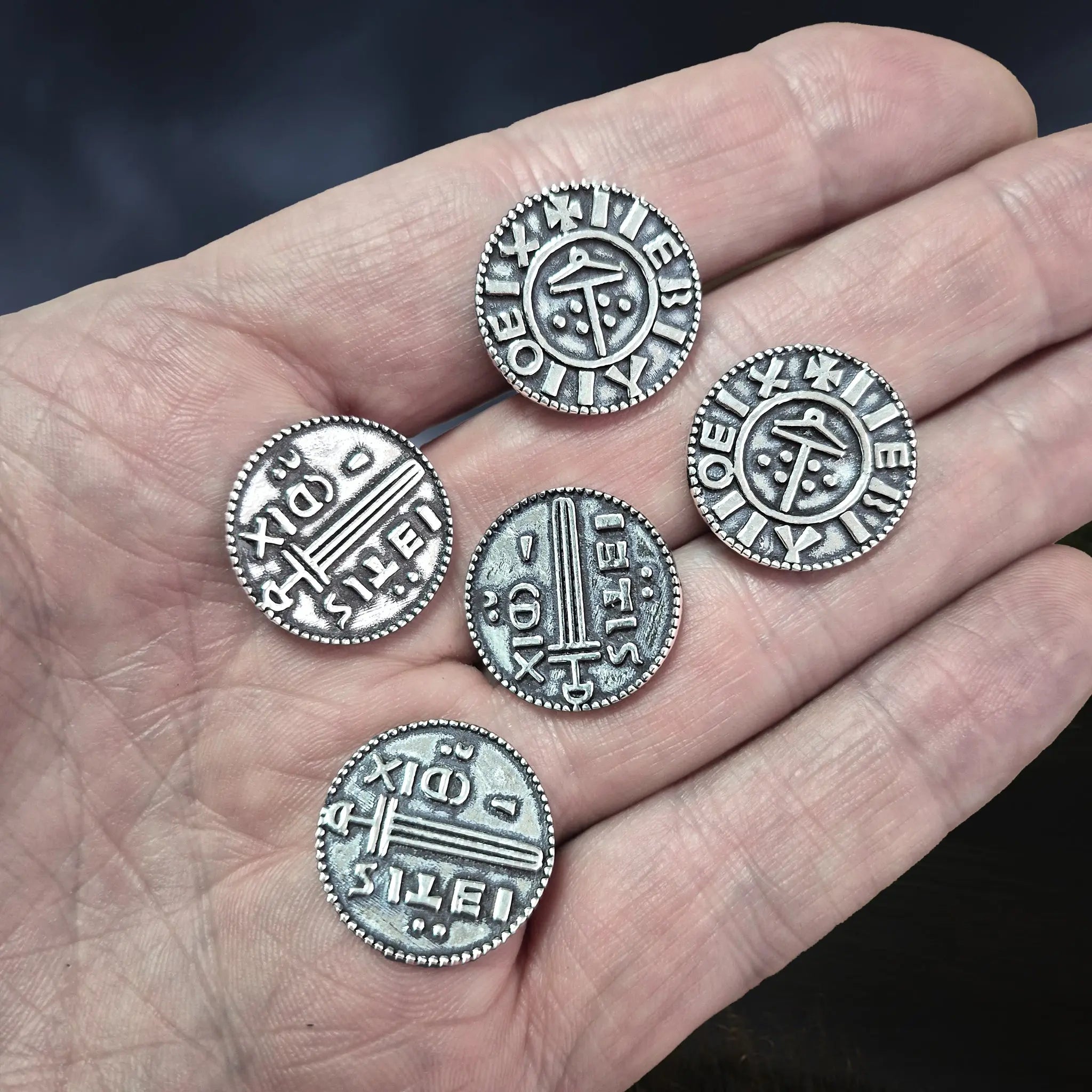 Silver Replica Coins x 5 from Viking Age York, England, UK - On Hand