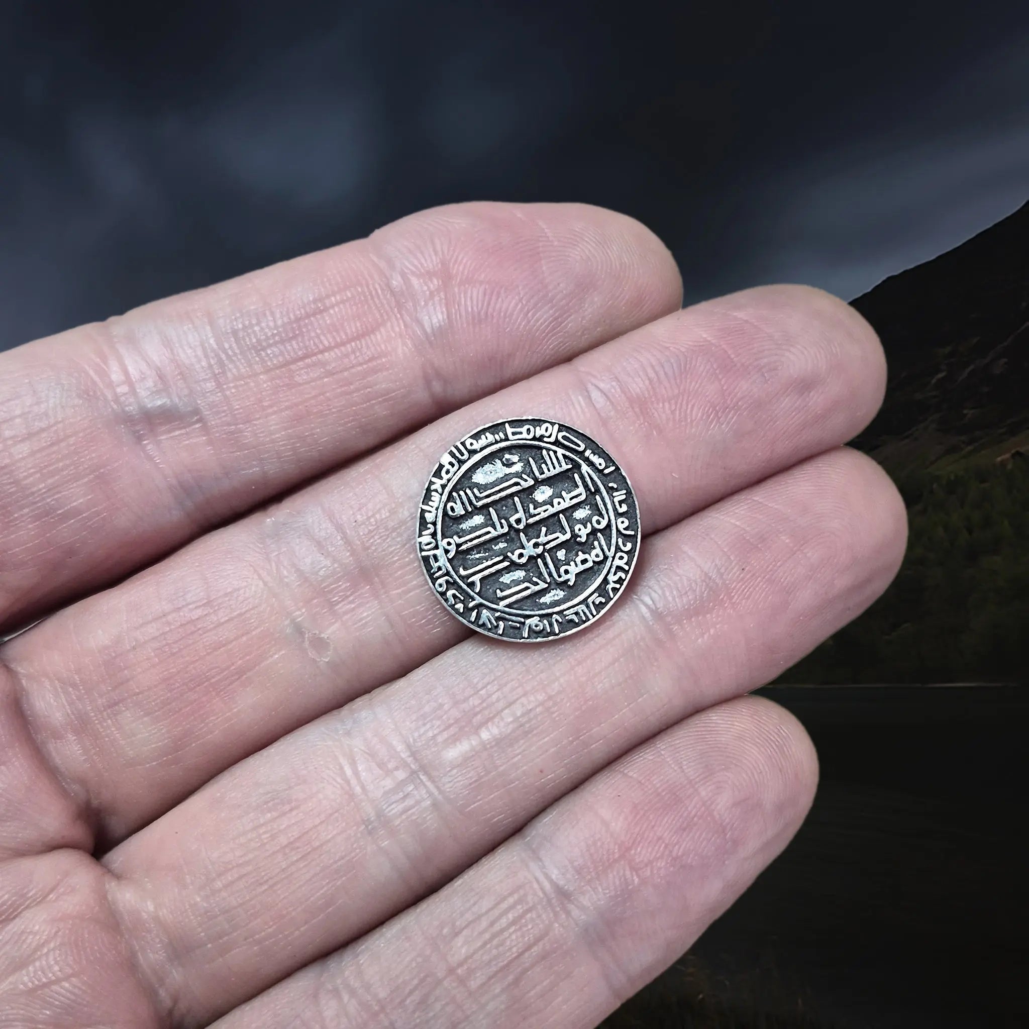 Replica Viking Dirham Coin from the Isle of Skye - 10th Century Scotland, UK - On Hand