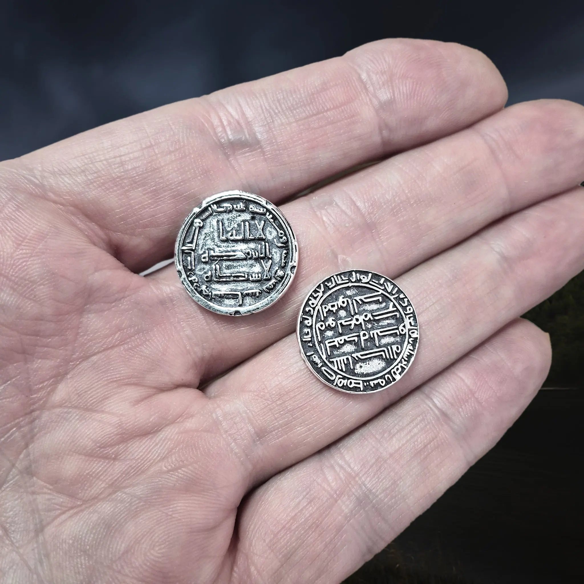 Replica Viking Dirham Coins x 2 from the Isle of Skye - 10th Century Scotland, UK - On Hand