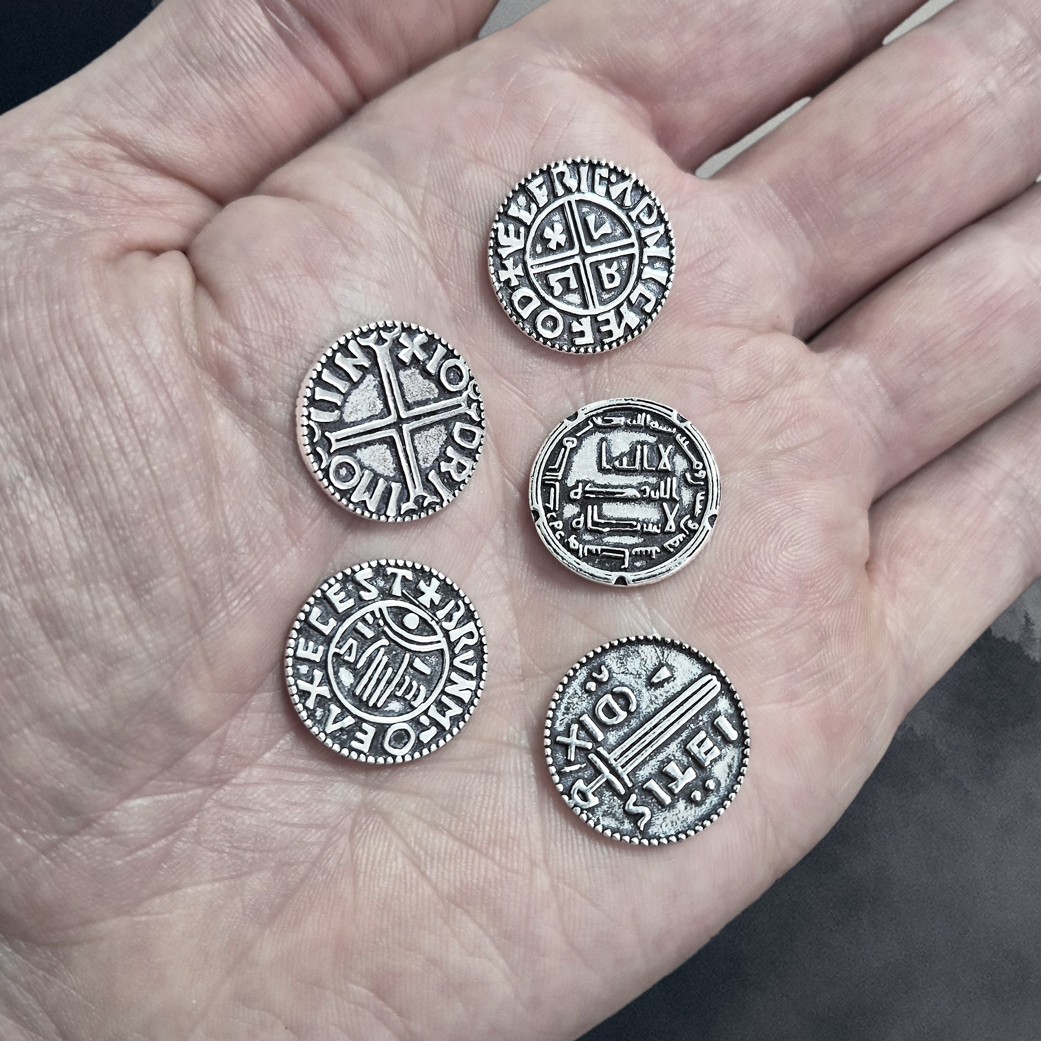Assorted Silver Replica Viking / Saxon /Hiberno-Norse Coins on Hand x 5