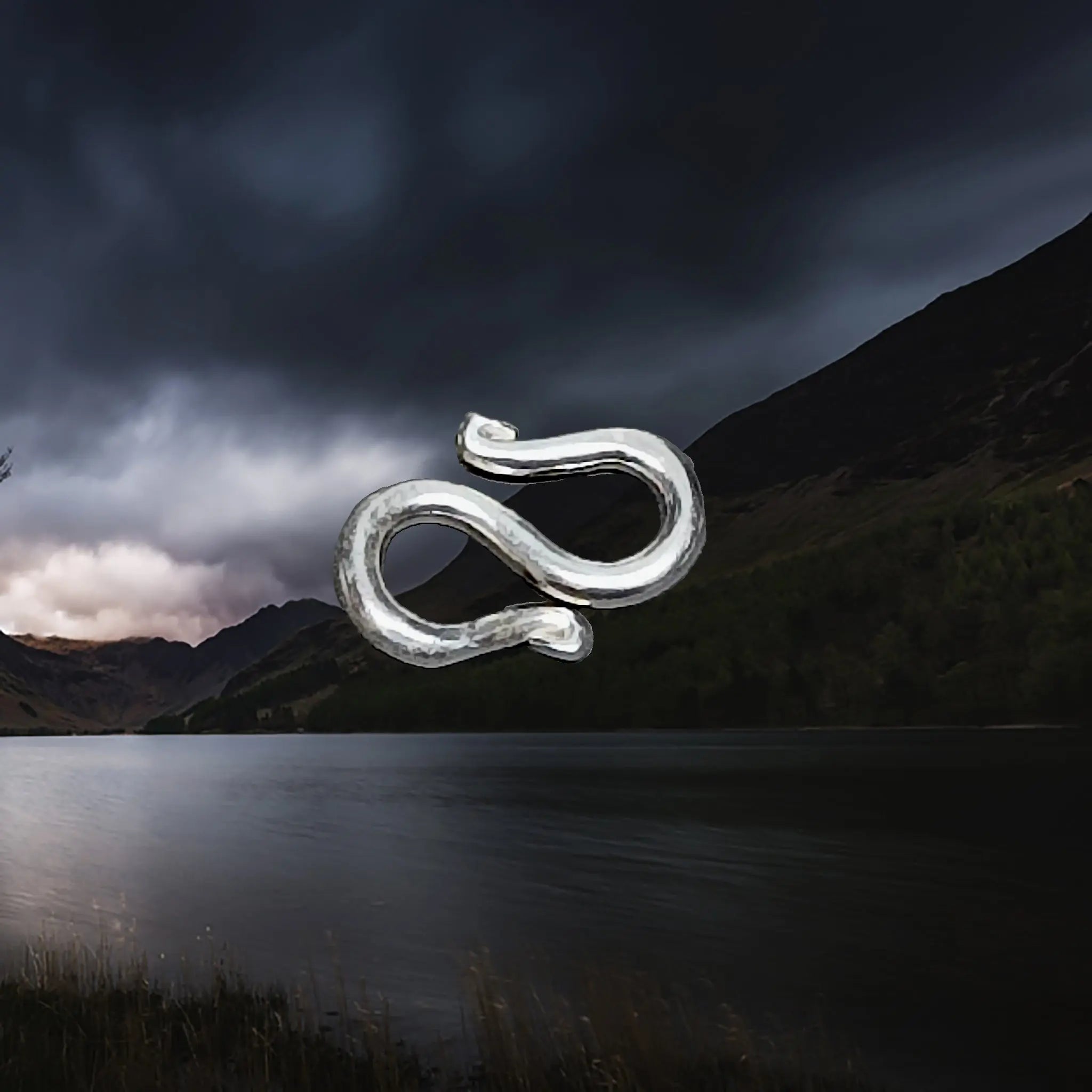 Sterling Silver S-Clasp Fitting in Small Size for Silver Viking Necklaces & Silver Viking Bracelets