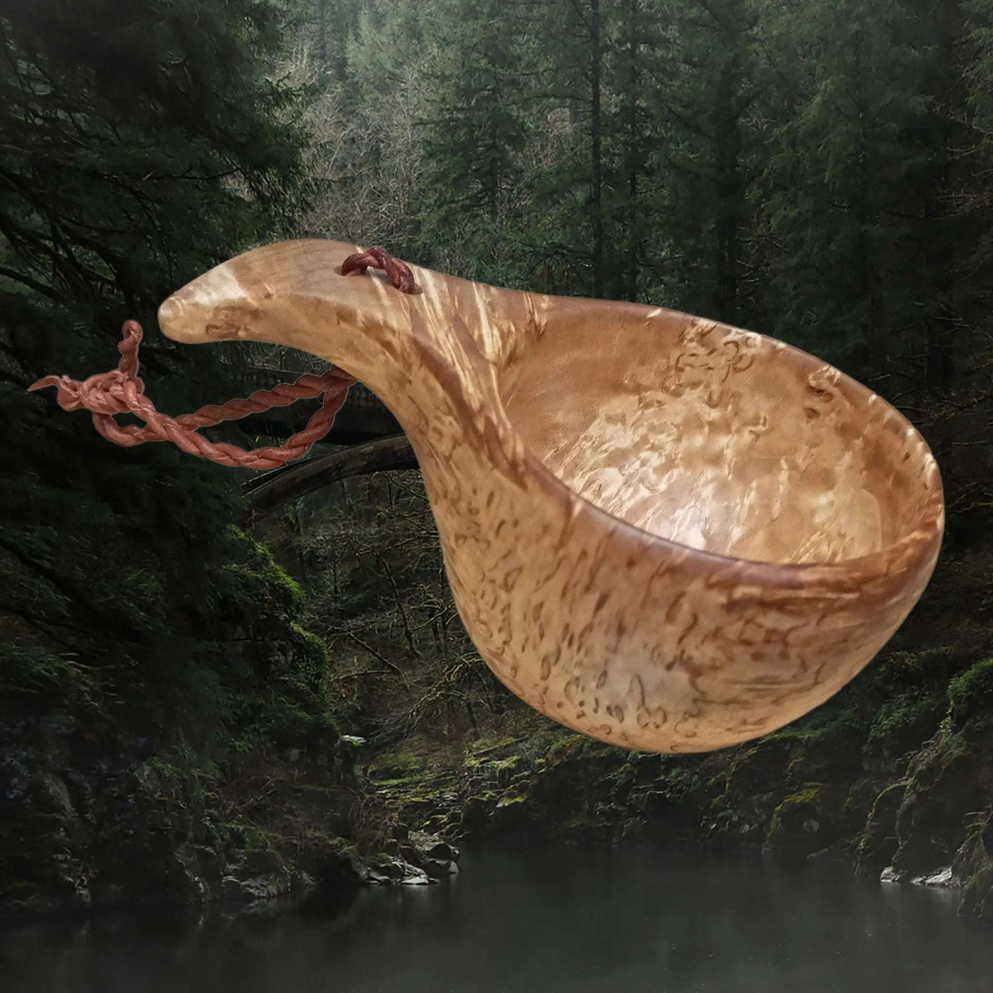 Handmade Saami Kuksa Cup Carved From a Birch Wood Curl