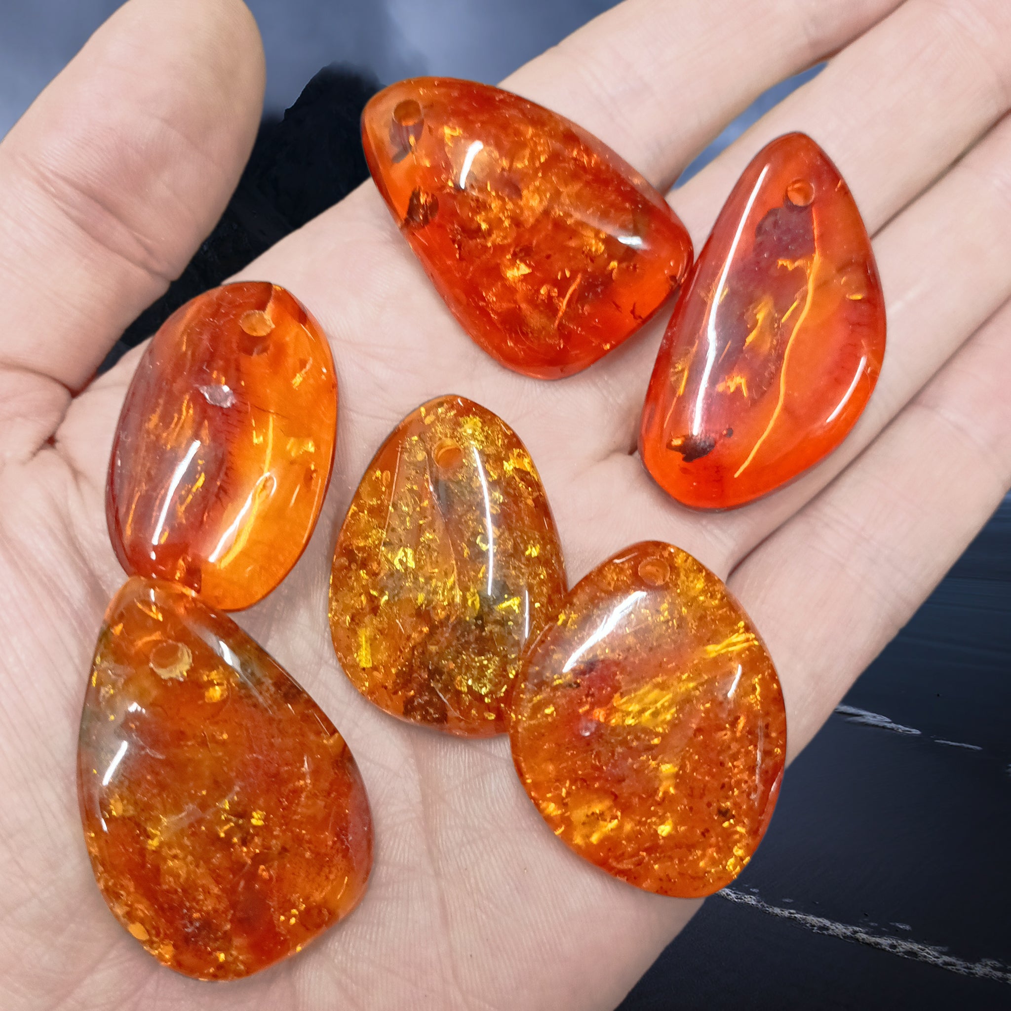 Large Amber Amulet Pendants on Hand - Oct 23