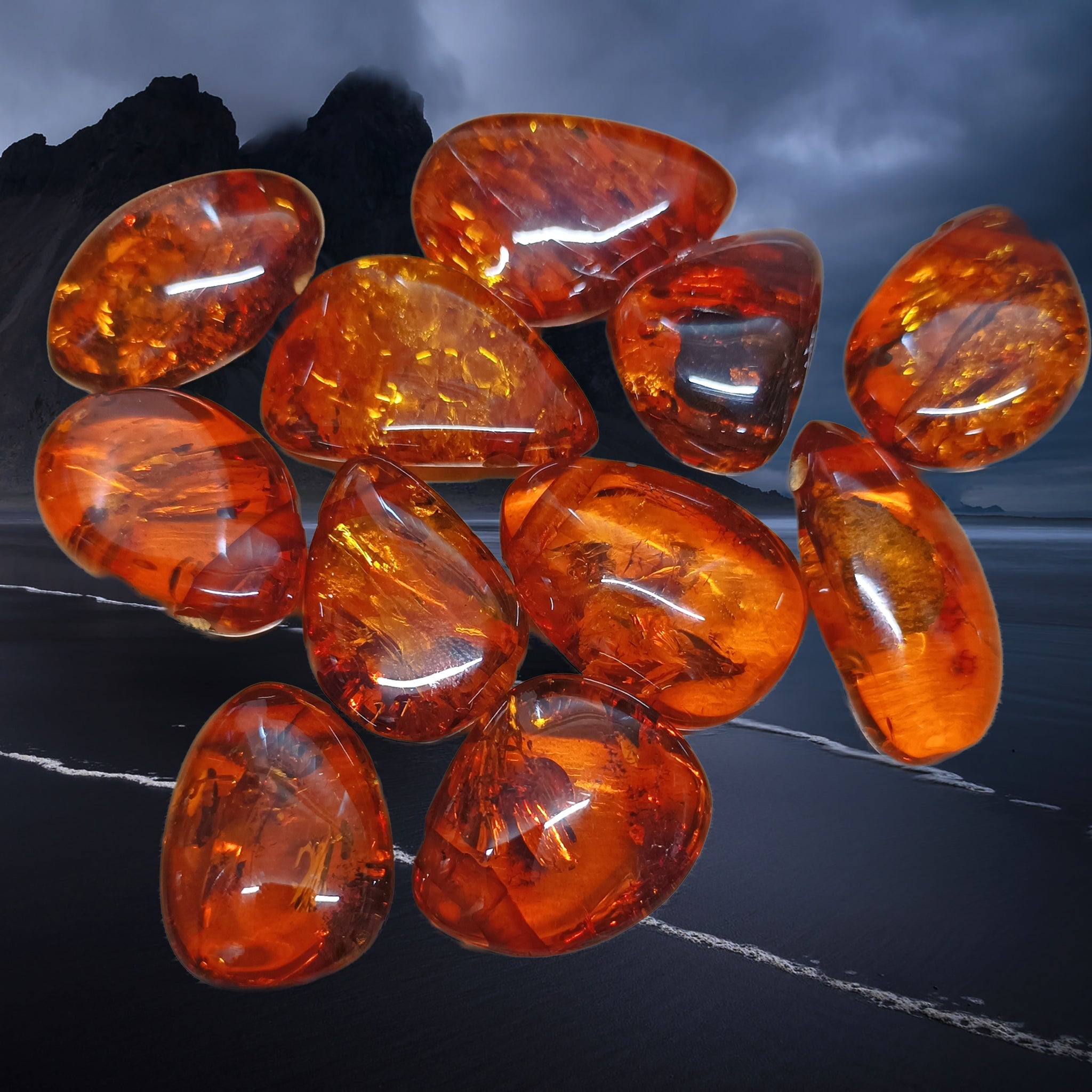 Large Amber Amulet Pendants Selection