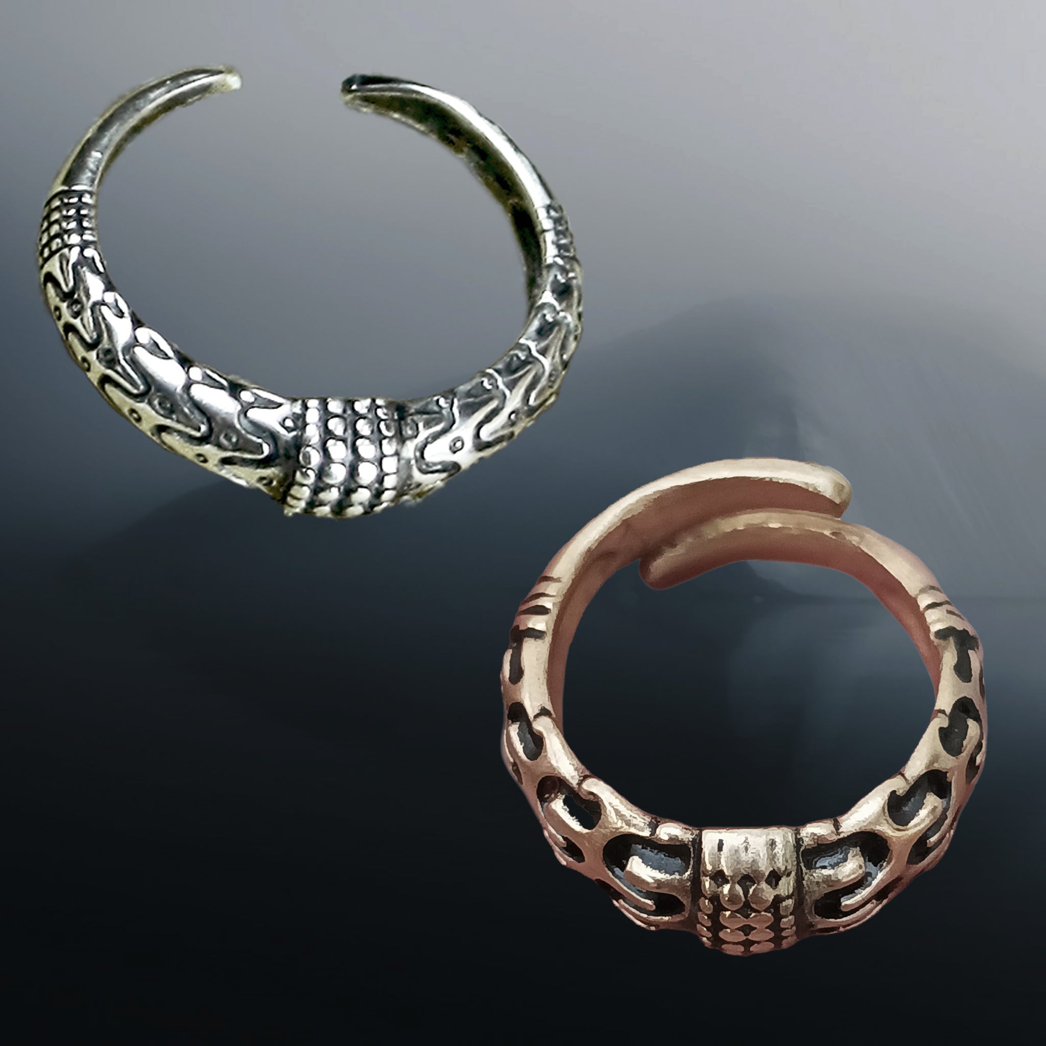 Bronze & Silver Replica Viking Rings from Orupgård, Falster, Denmark