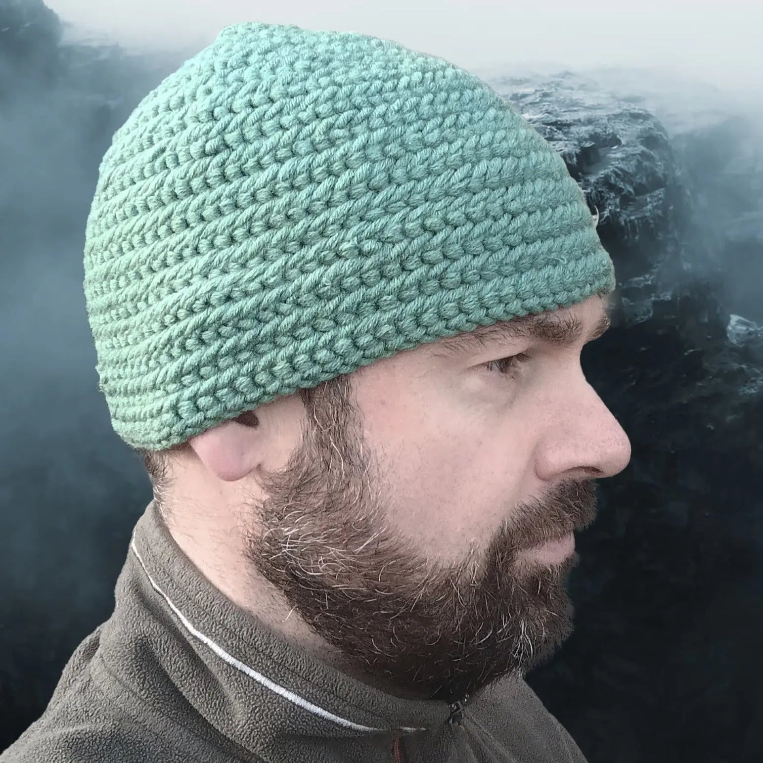 Handmade Wool Viking Nalbinding Hat - Light Green