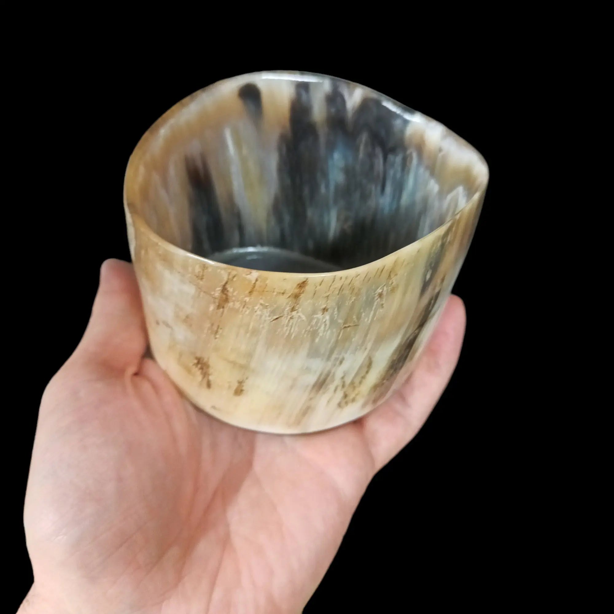Handmade Cow Horn Tealight Holder with Resin Base The Viking Dragon
