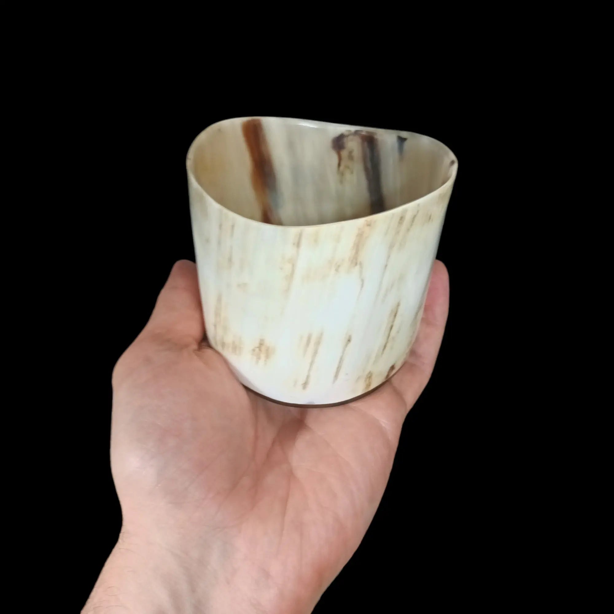 Handmade Cow Horn Tealight Holder with Resin Base The Viking Dragon