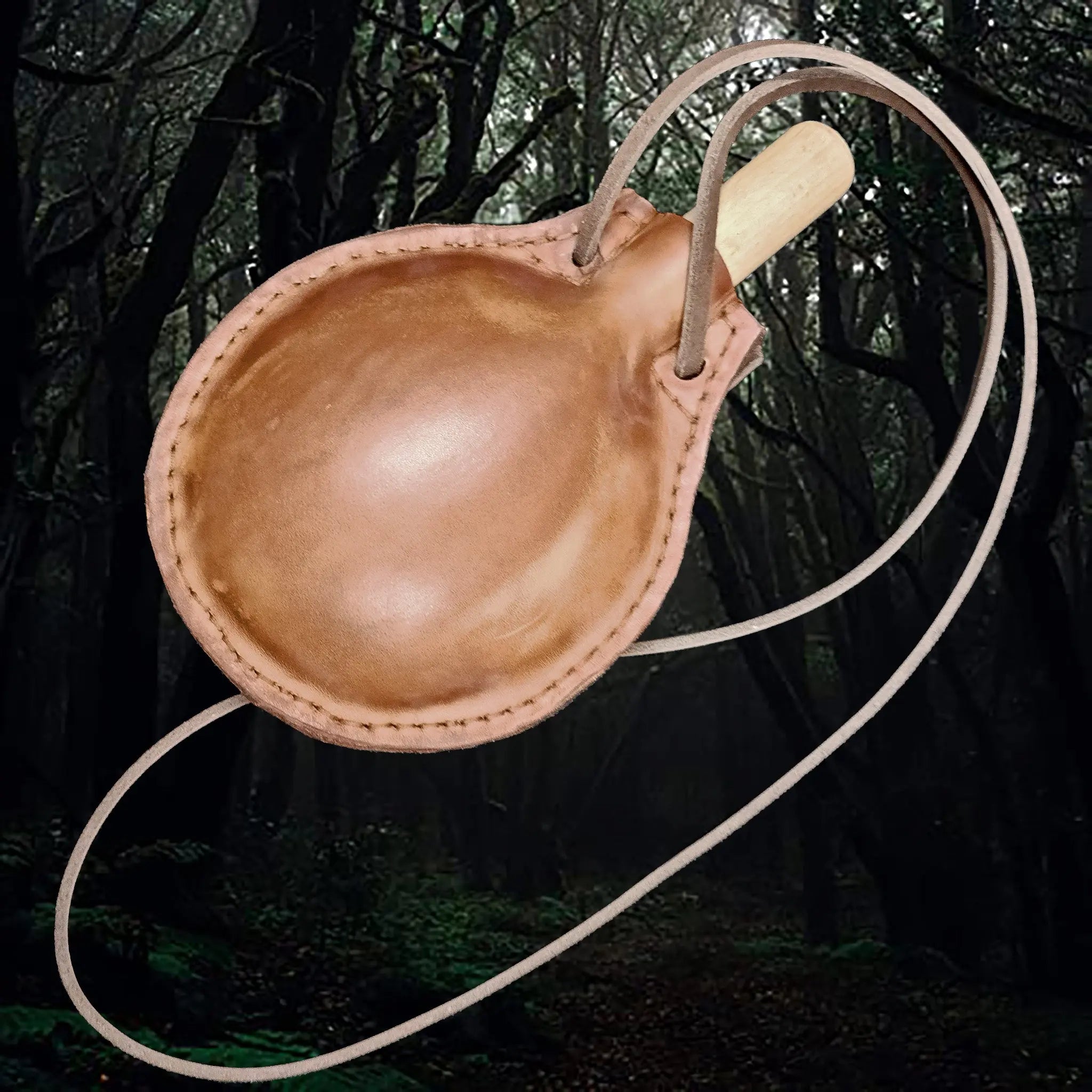 Medium Handmade Leather Water Bottle with Leather Strap