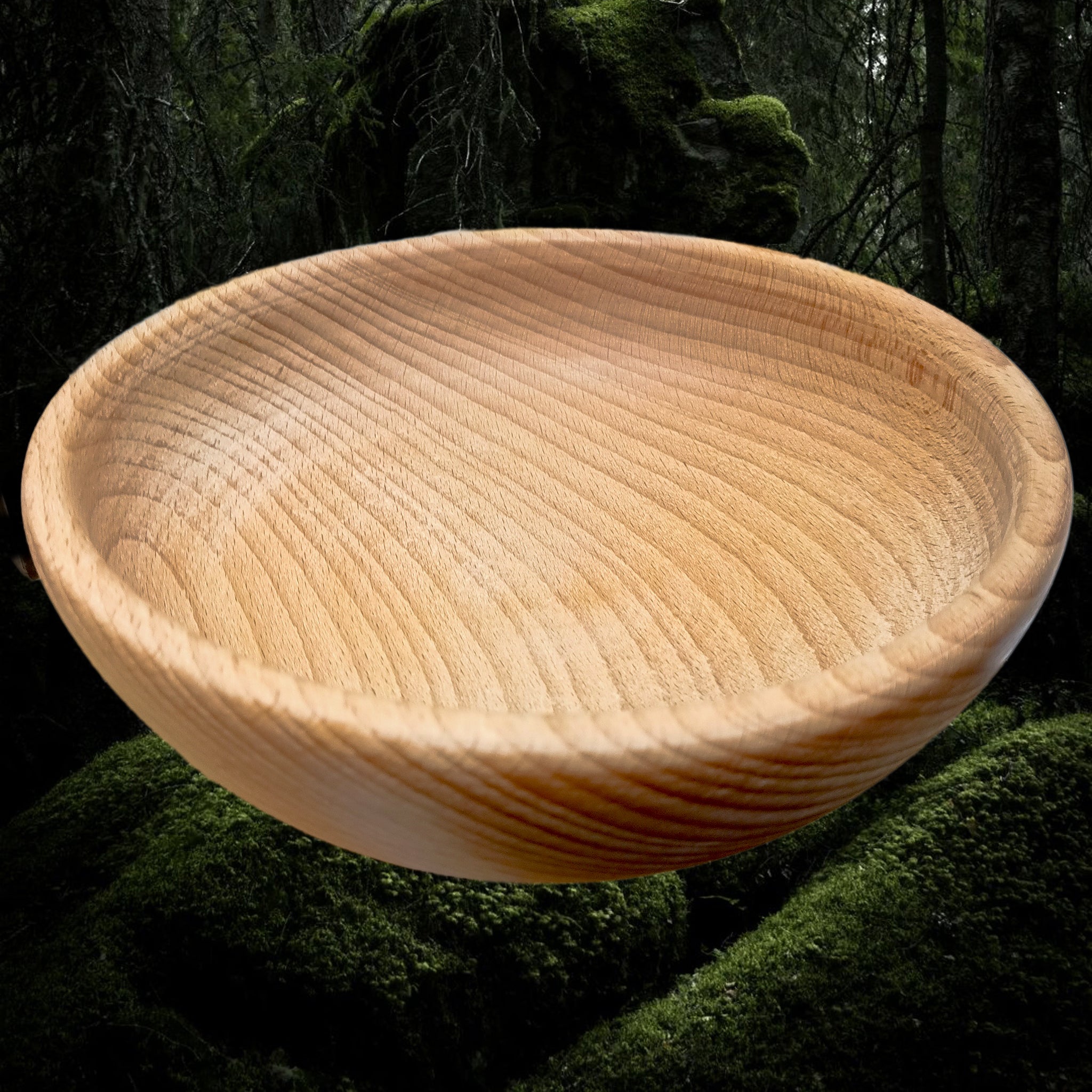 Large, Hand-Turned Medieval Wooden Bowl