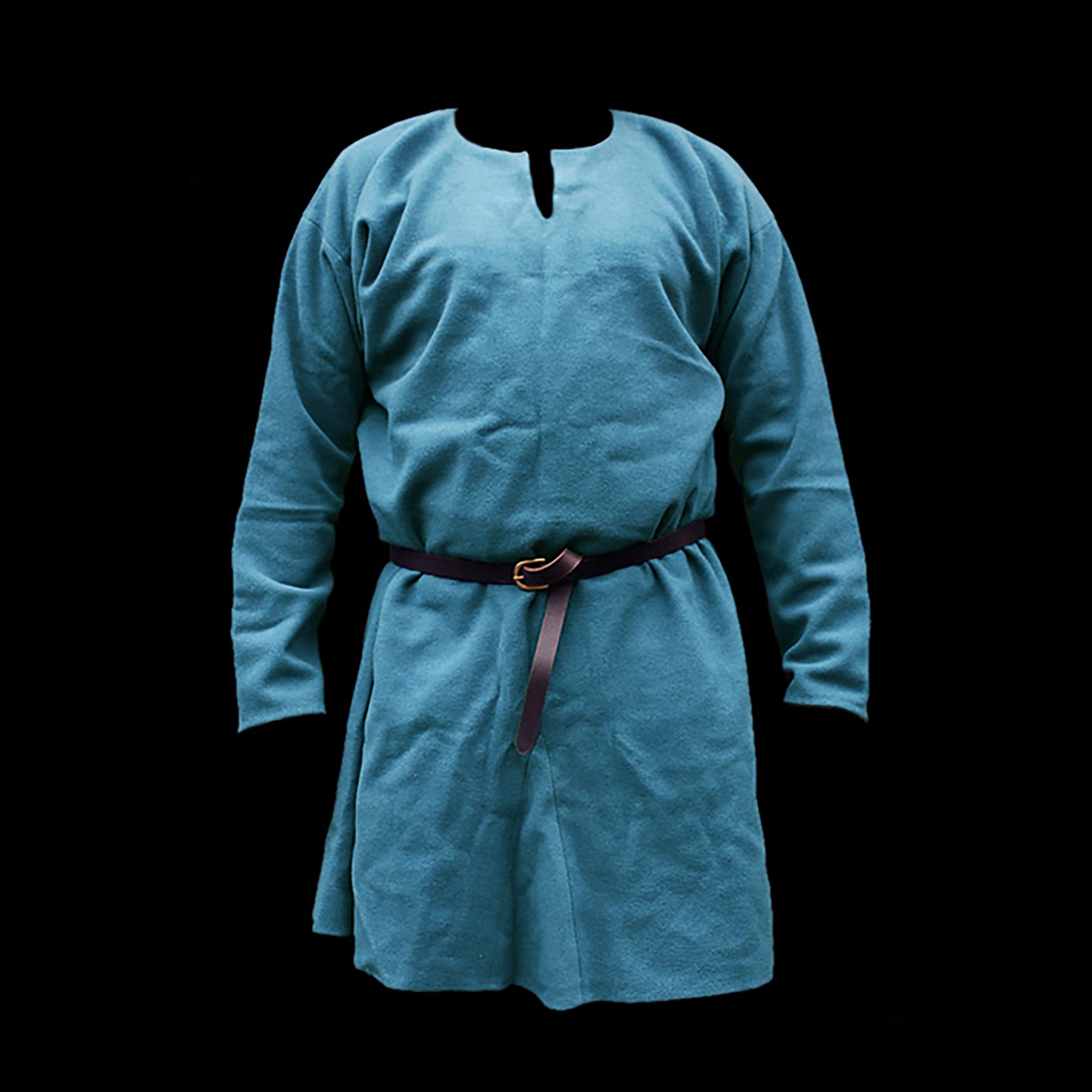 Handmade Blue Wool Replica Viking Tunic Coloured with Natural Plant Dye