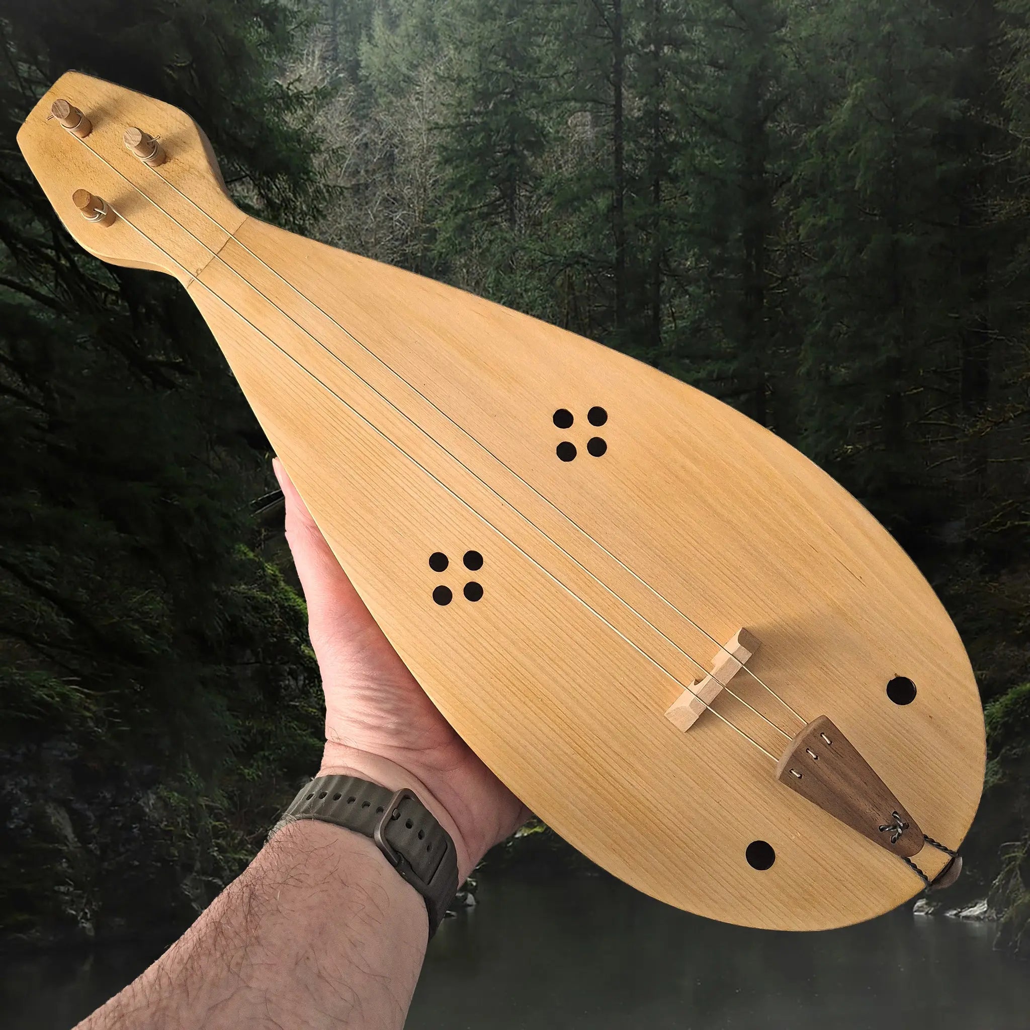Authentic Viking Age Handmade Rebec Replica in Hand