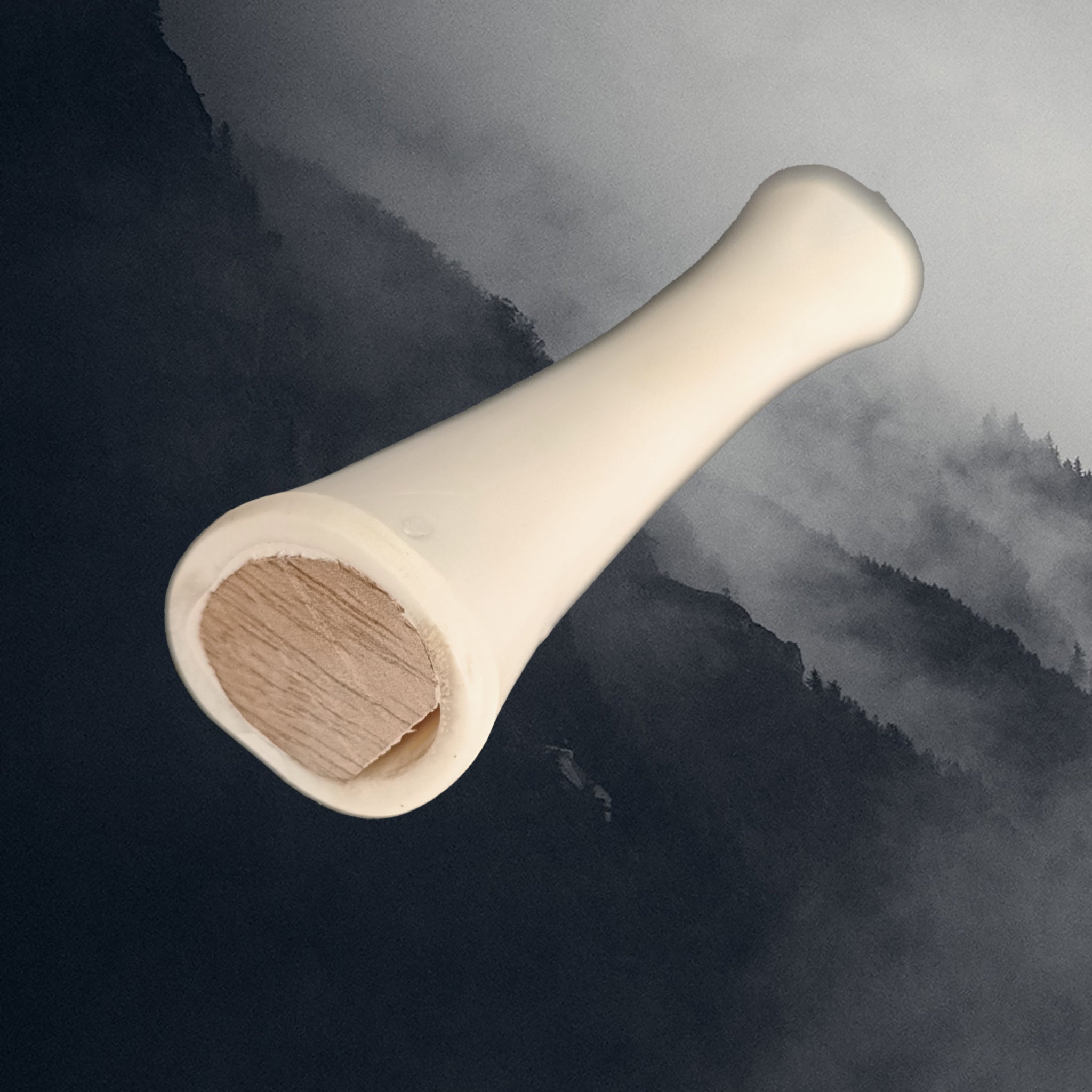 Replica Viking Age Bone Whistle - Mouth Piece View
