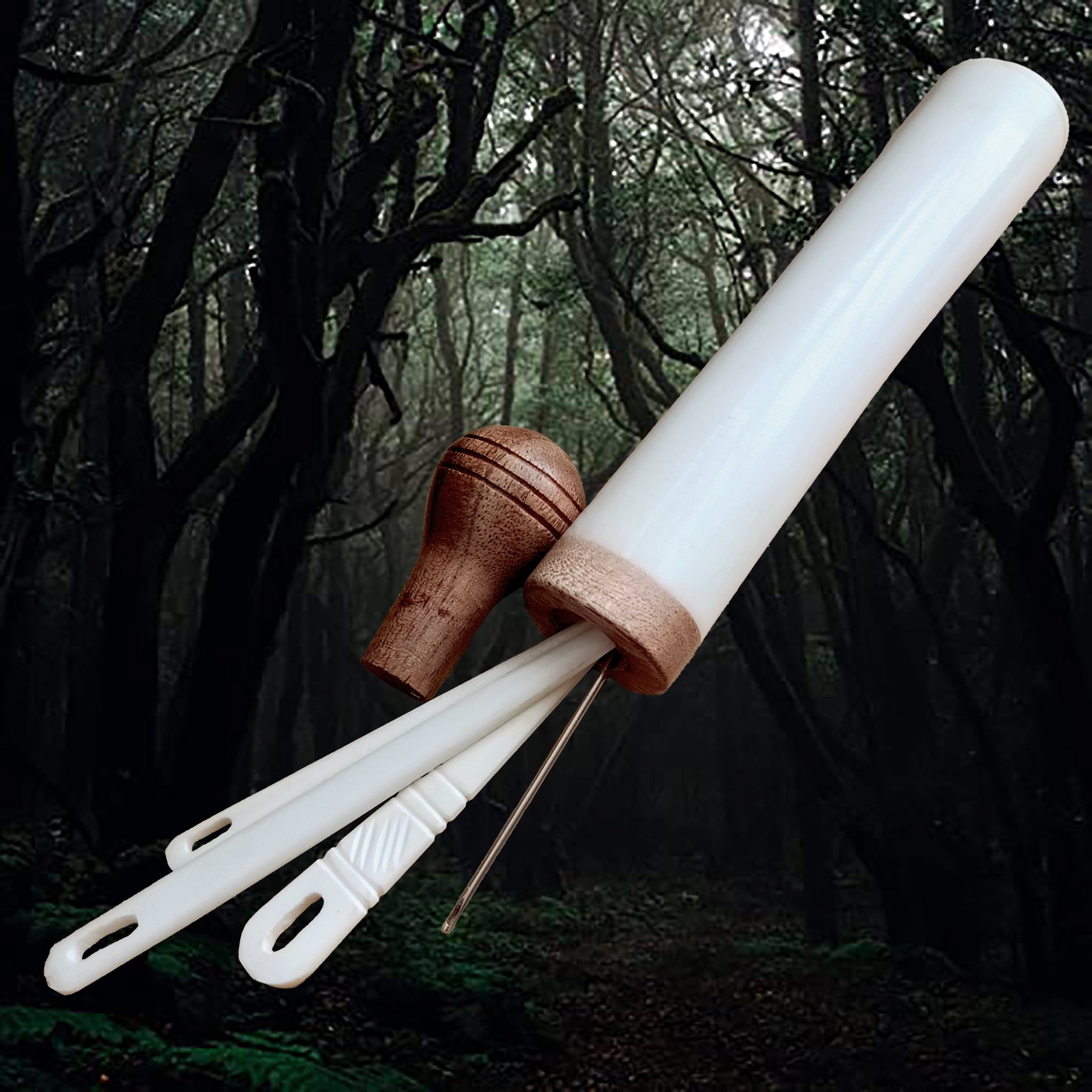 Large Bone Replica Viking Needle Case with Wooden Stopper and Needles