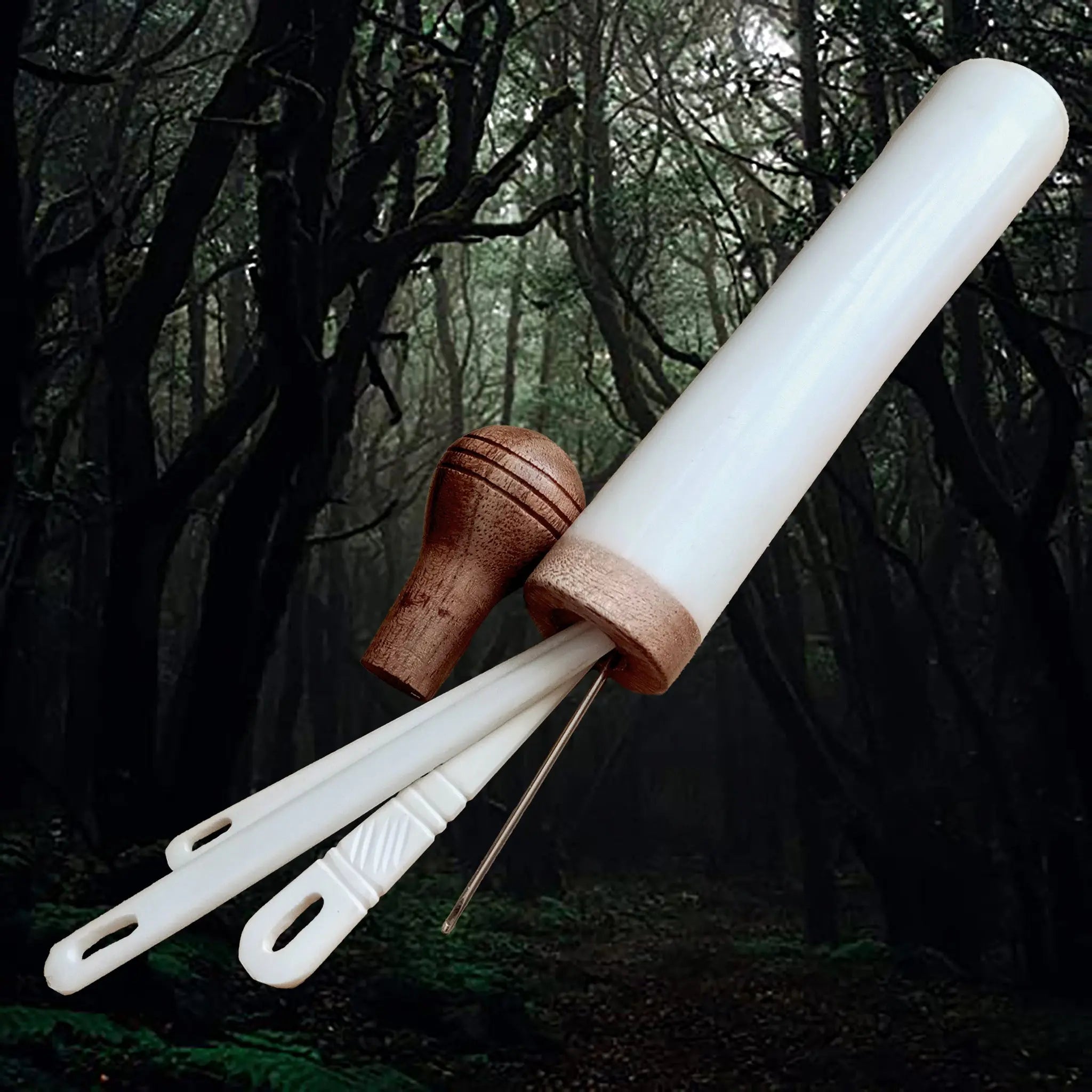 Large Bone Replica Viking Needle Case with Wooden Stopper and Needles