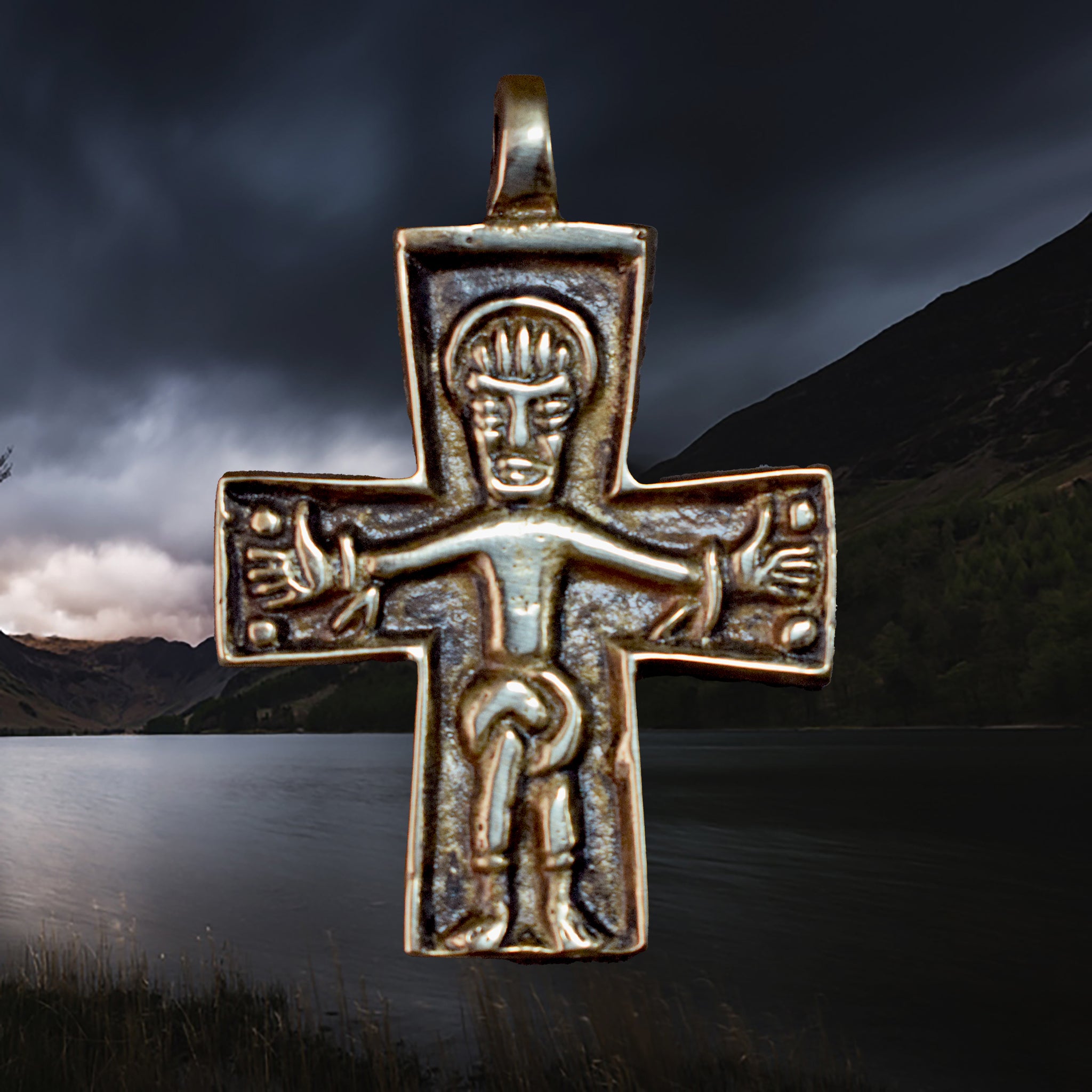 Bronze Replica Germanic Cross / Crucifix Pendant Replica from Sweden