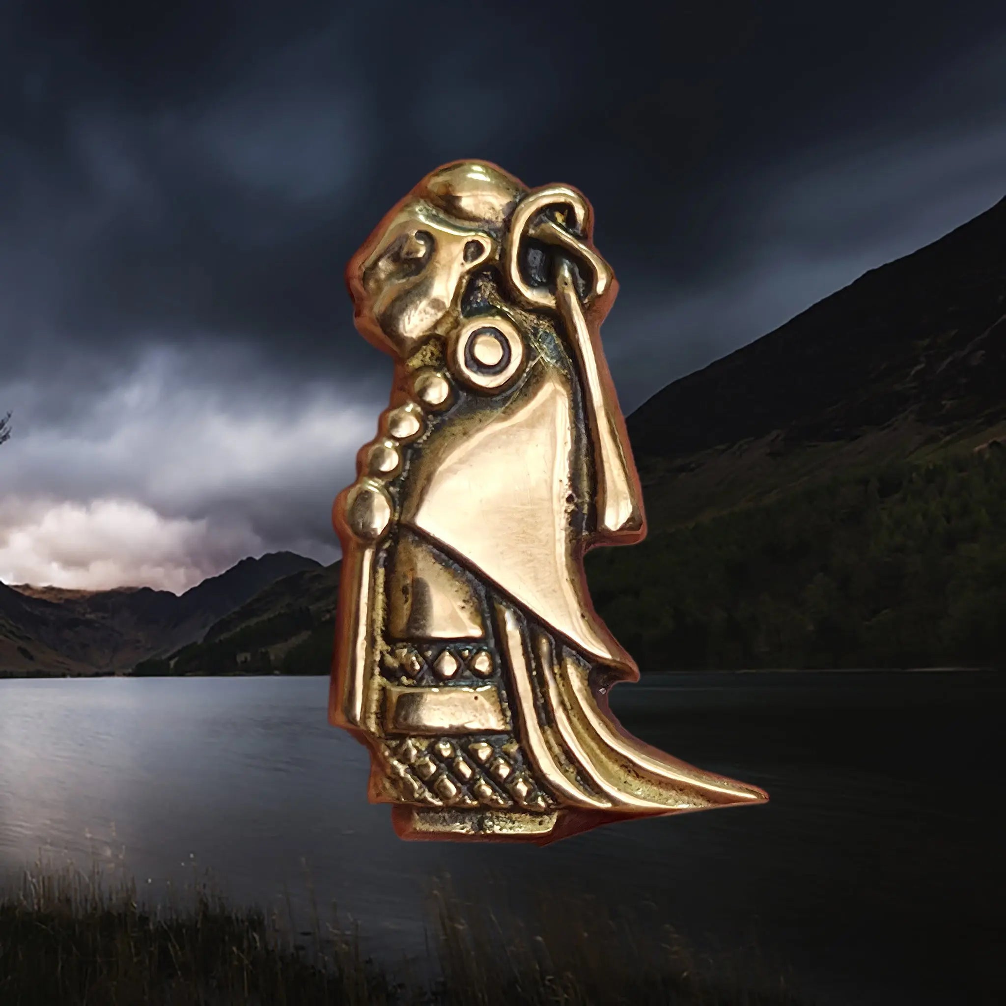 Large Bronze Valkyrie Viking Pendant Replica from Sweden