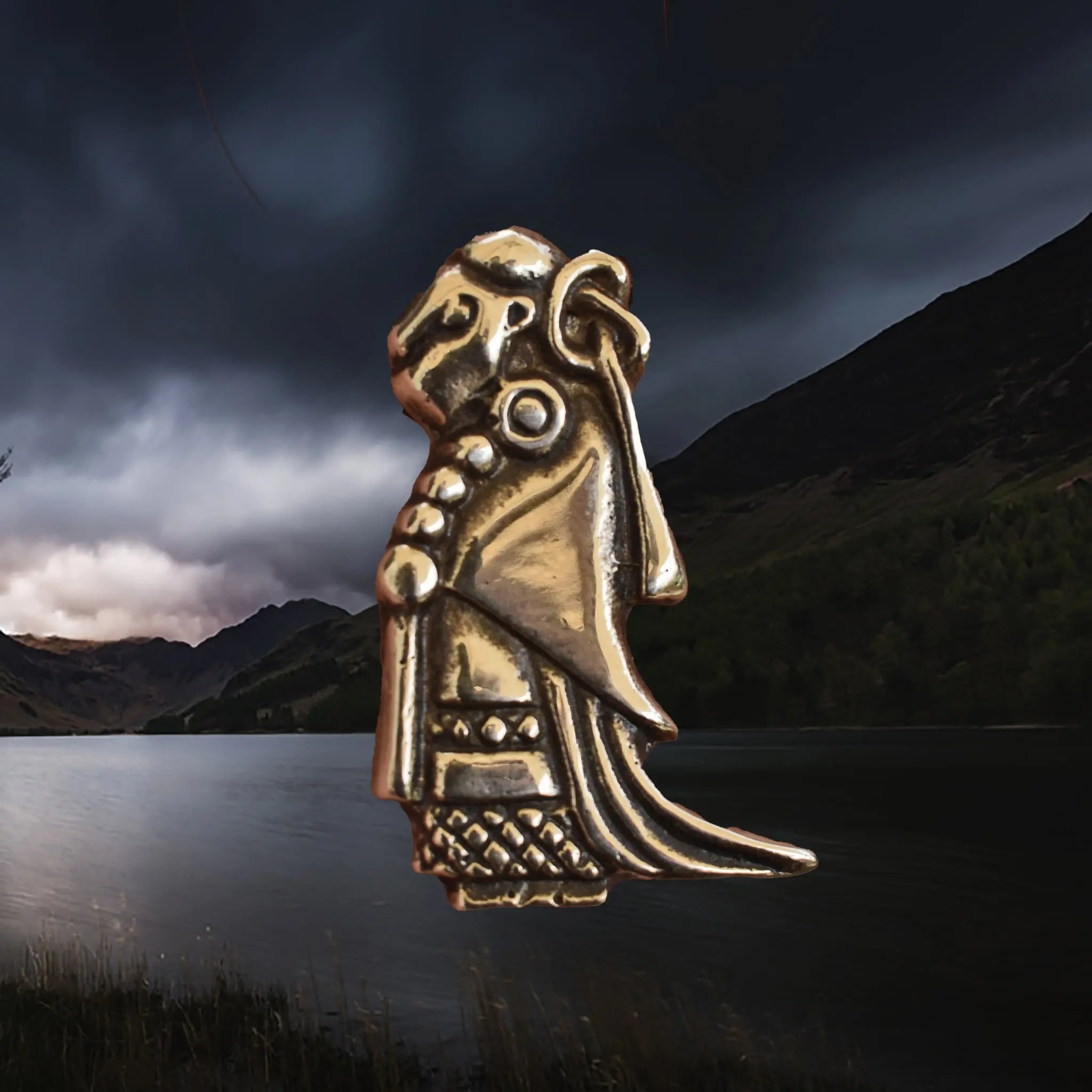 Large Bronze Valkyrie Viking Pendant Replica from Sweden