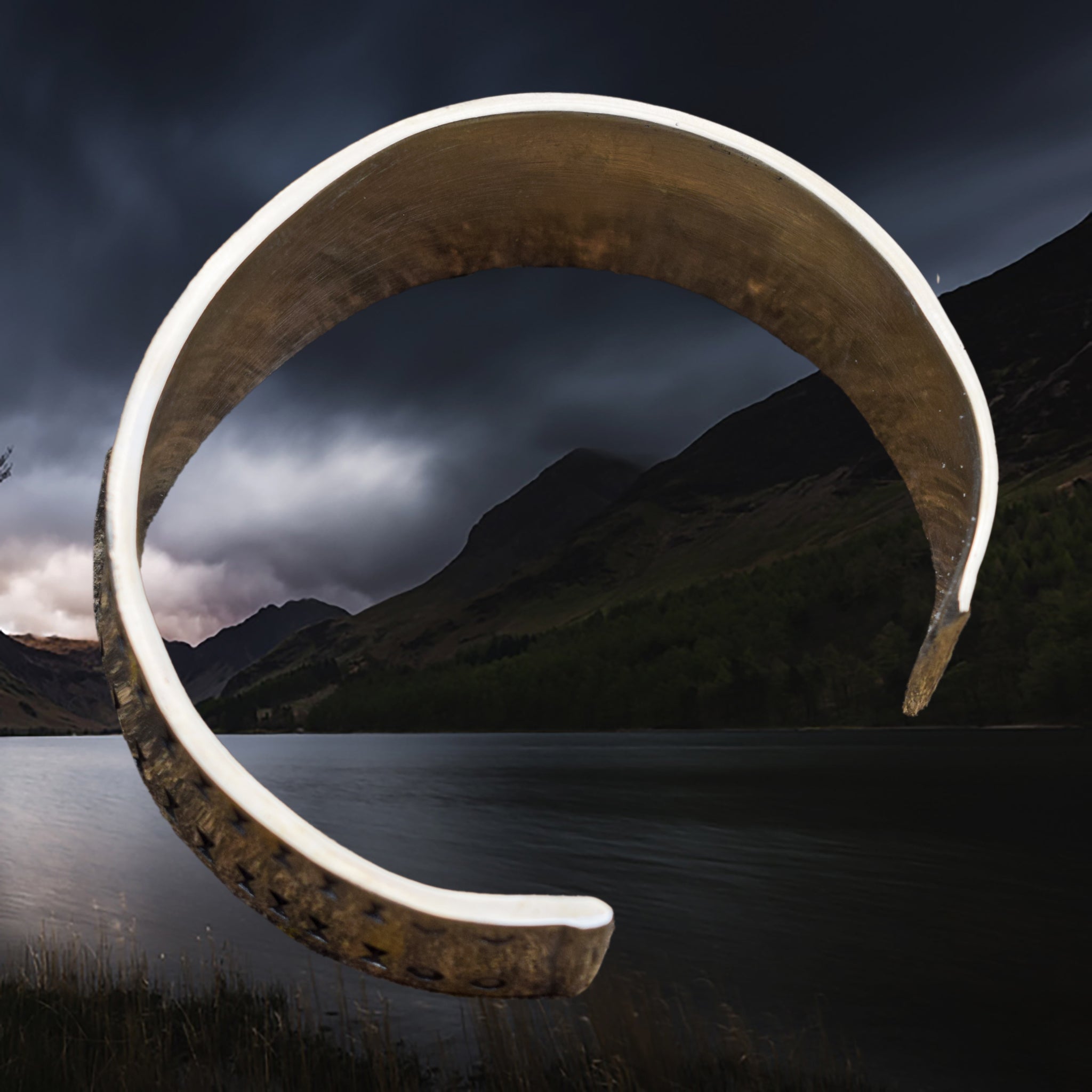 Bronze Viking Bracelet / Arm Ring Replica from Cuerdale - Above Inside View