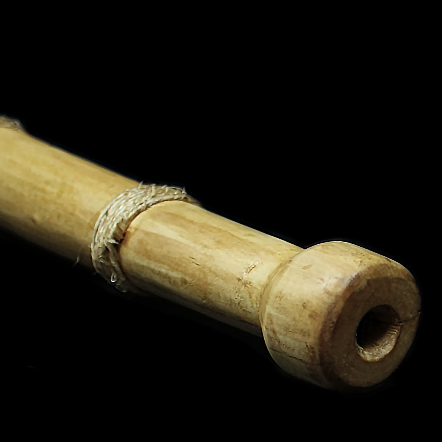 Handmade Replica Viking Age War Horn in Natural Willow Wood - Mouthpiece End