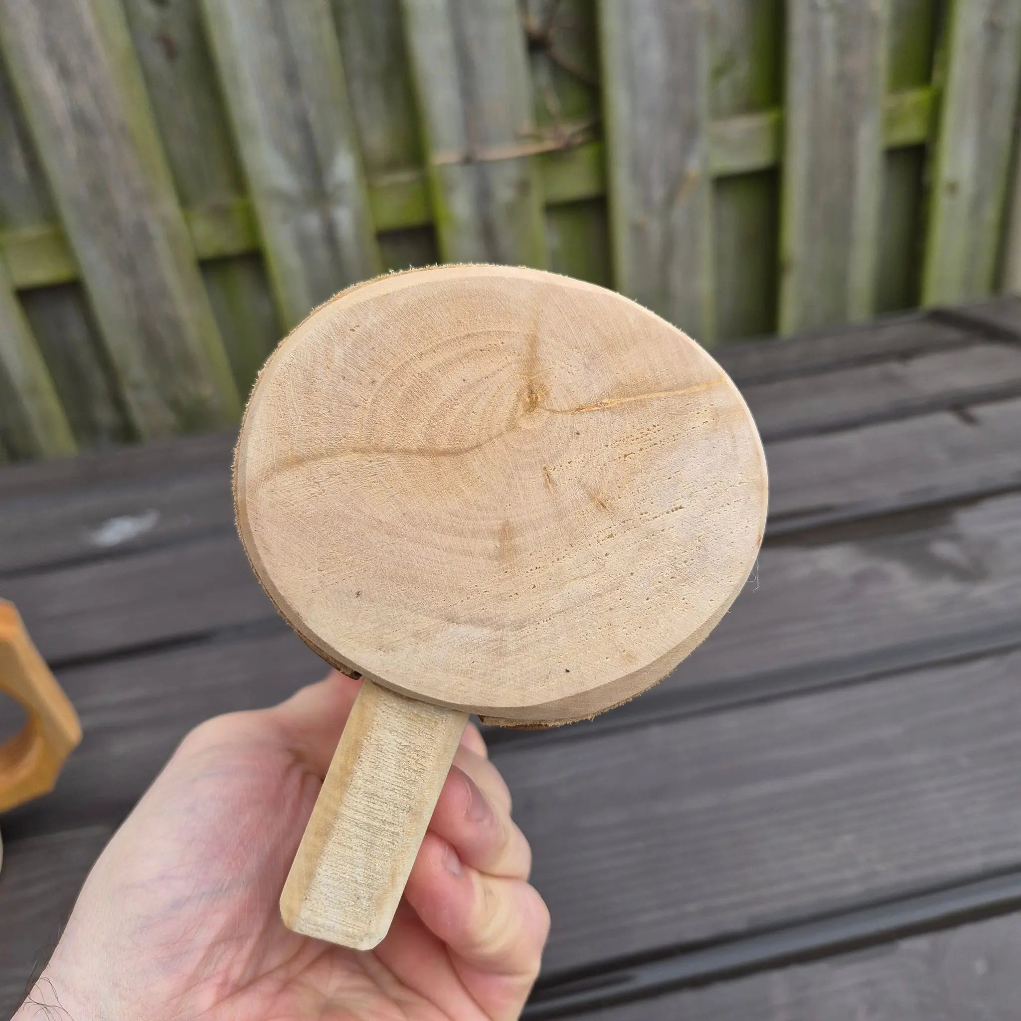 Hand-Carved Medieval Style Alder Wood Beer Tankard - Medium Size - Base View