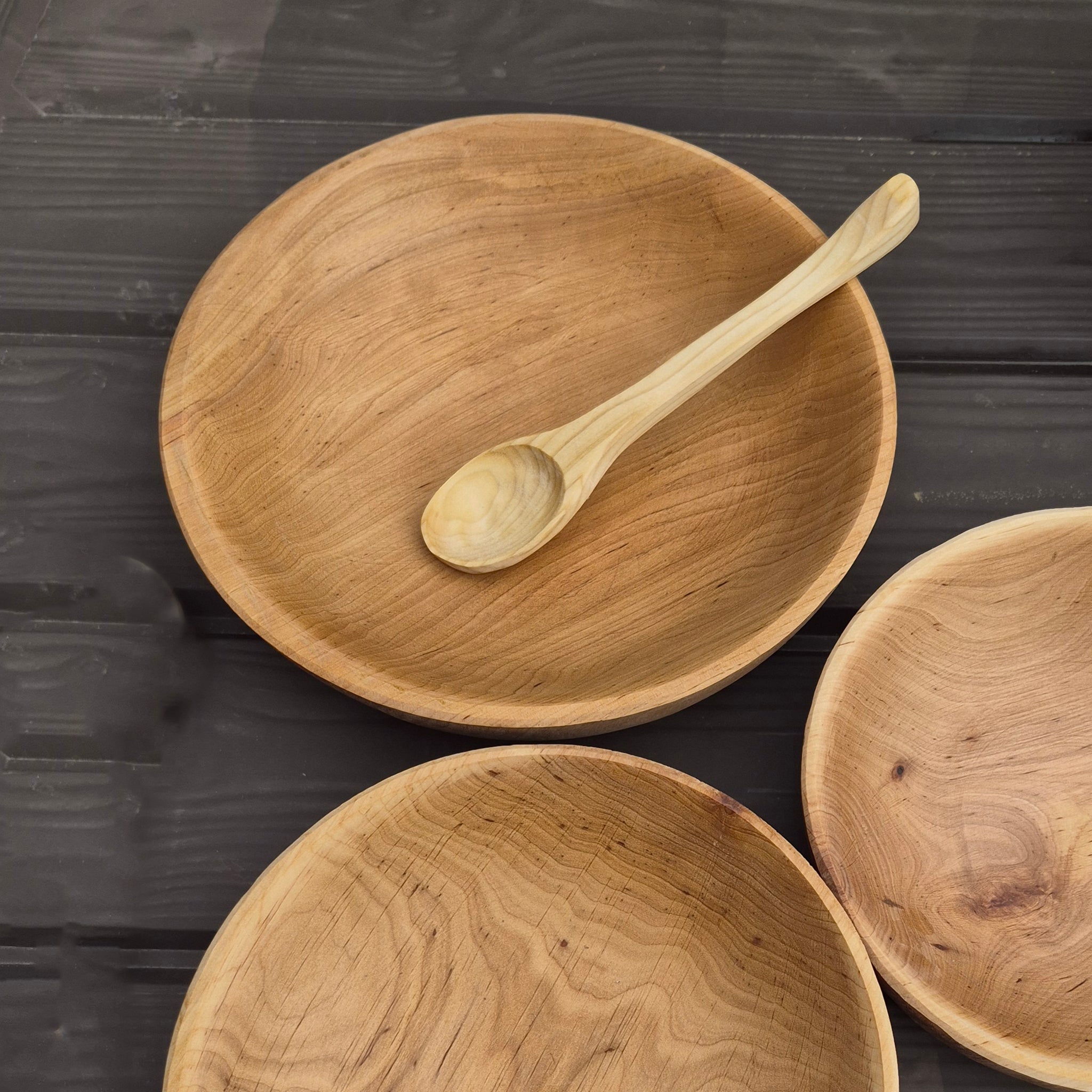 Viking Age Replica Handmade Alder Wood Spoon for Viking / Medieval feasting in Large Hand-Turned Alder Wood Bowl