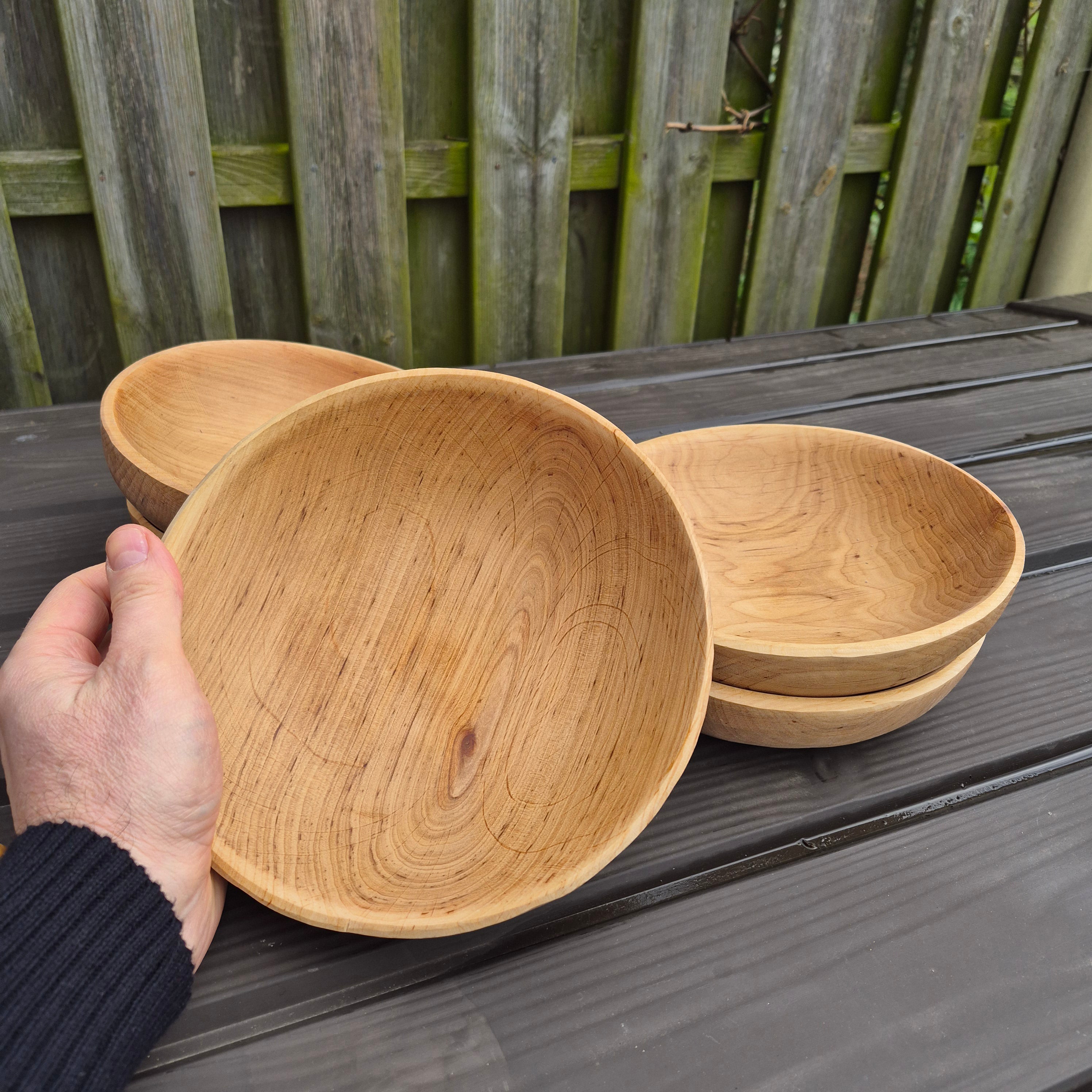 Viking Age Replica Hand Turned Alder Wood Bowls - Medium - One in Hand from The Viking Dragon