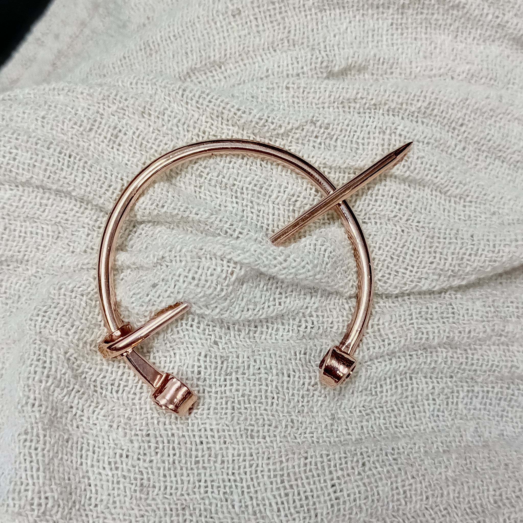 Large Bronze Clothes Pin / Cloak Pin / Fibula - Hooked Through Linen