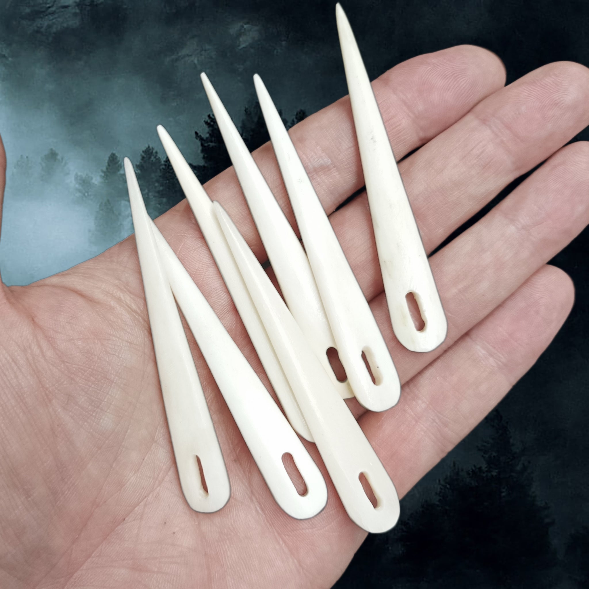 Bone Nalbinding Needles - Small - On Hand