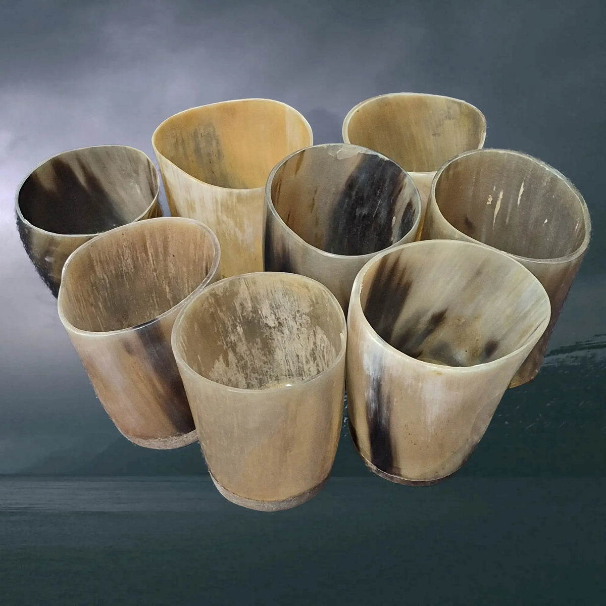 Handmade Cow Horn Viking Style Tealight Holder with Wood Base The Viking Dragon