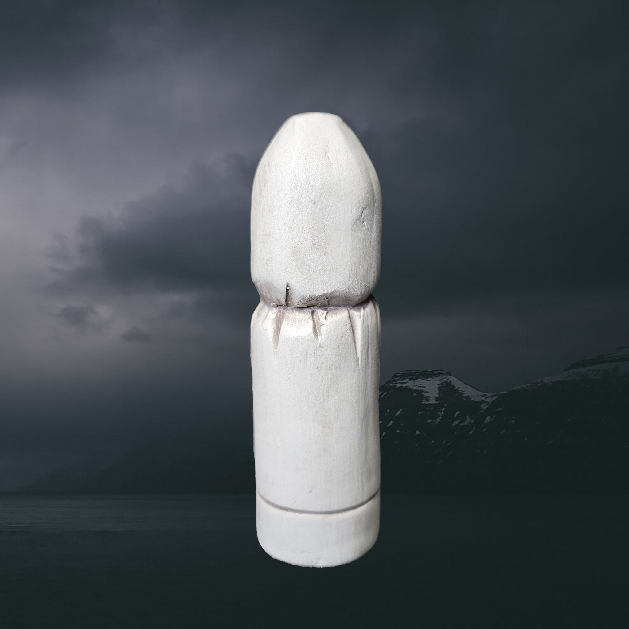 Hand-Crafted Ceramic Norse God Forseti Statuette - Back View