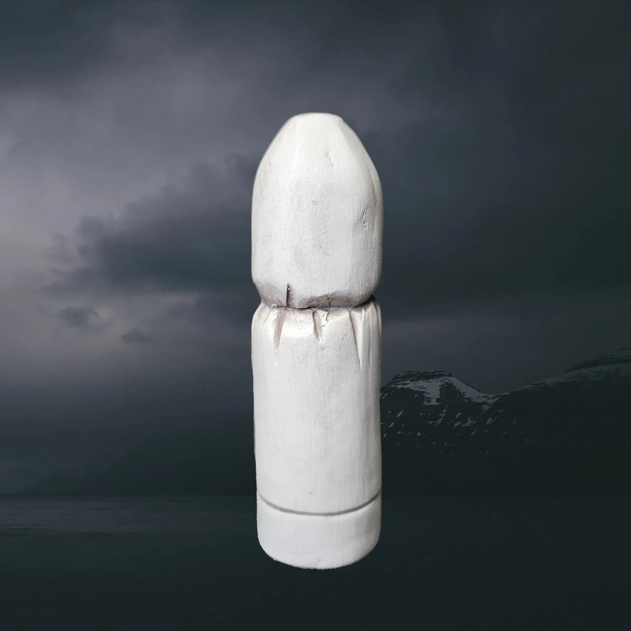 Hand-Crafted Ceramic Norse God Forseti Statuette - Back View