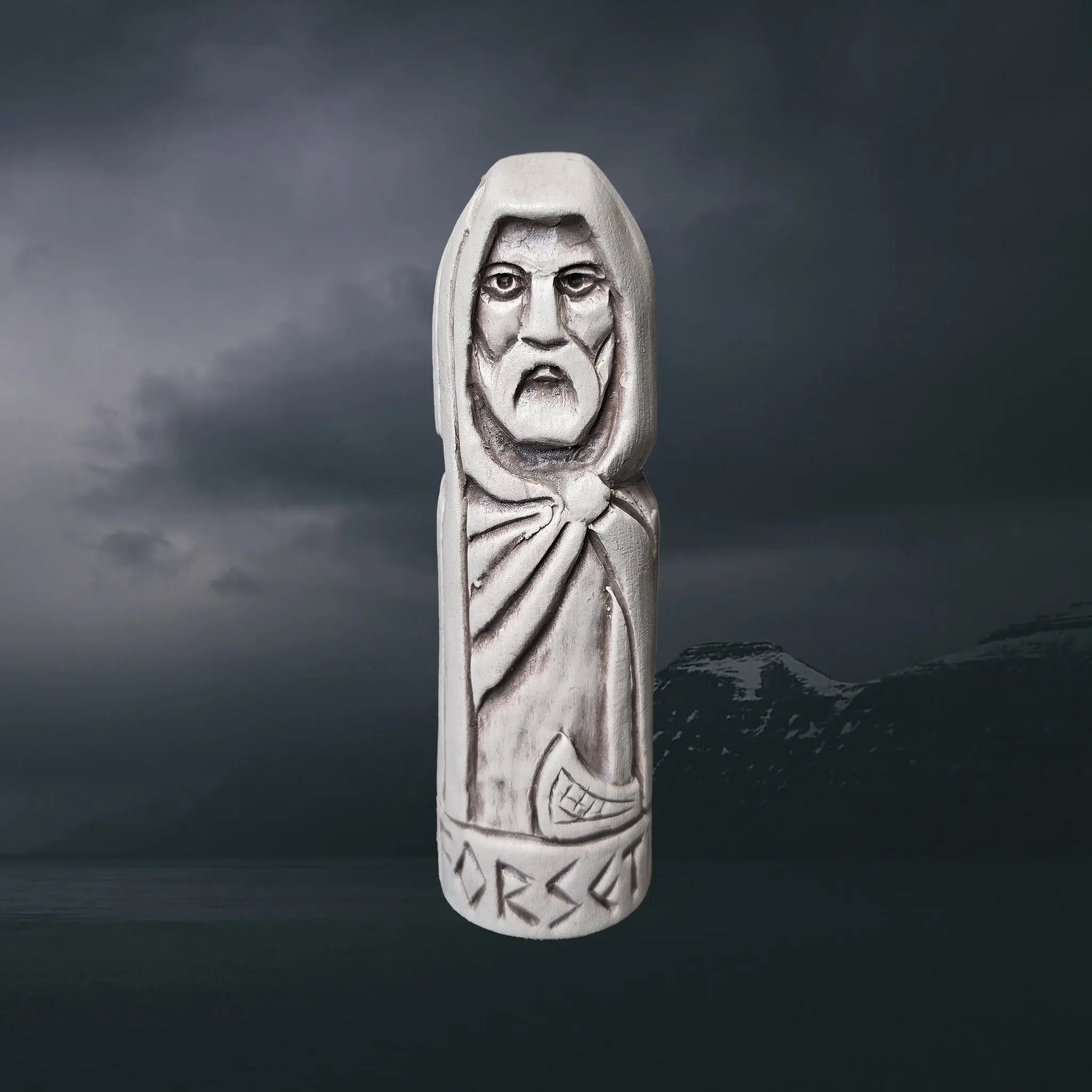 Hand-Crafted Ceramic Norse God Forseti Statuette