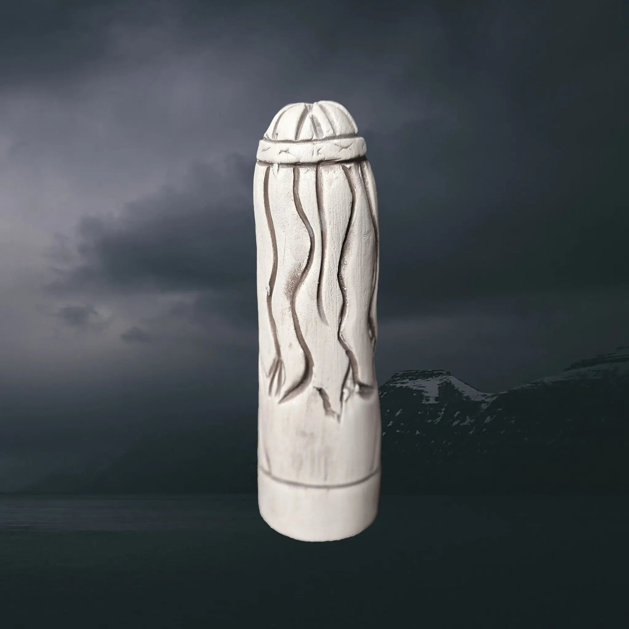 Hand-Crafted Ceramic Norse Goddess Gna Statuette - Back View