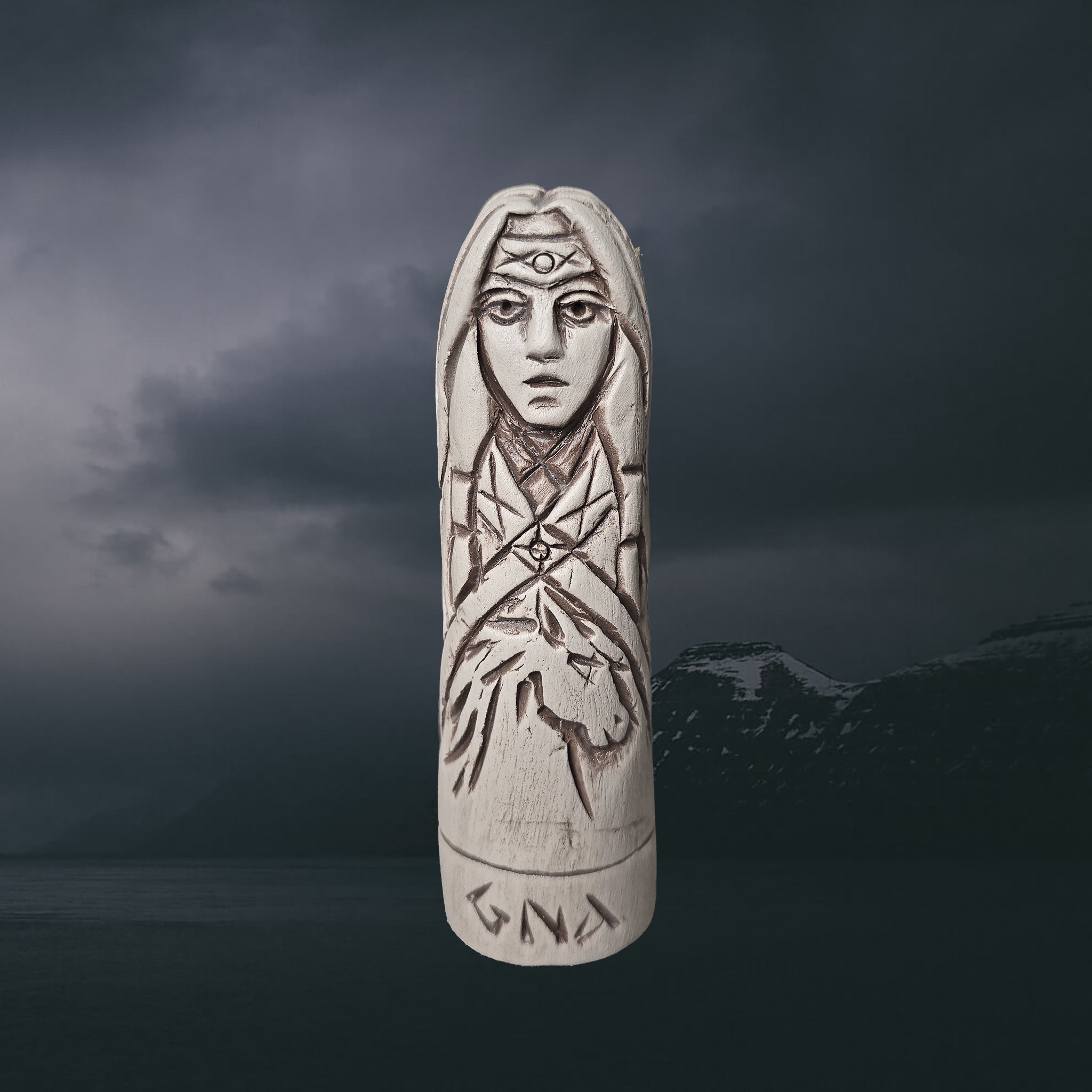 Hand-Crafted Ceramic Norse Goddess Gna Statuette