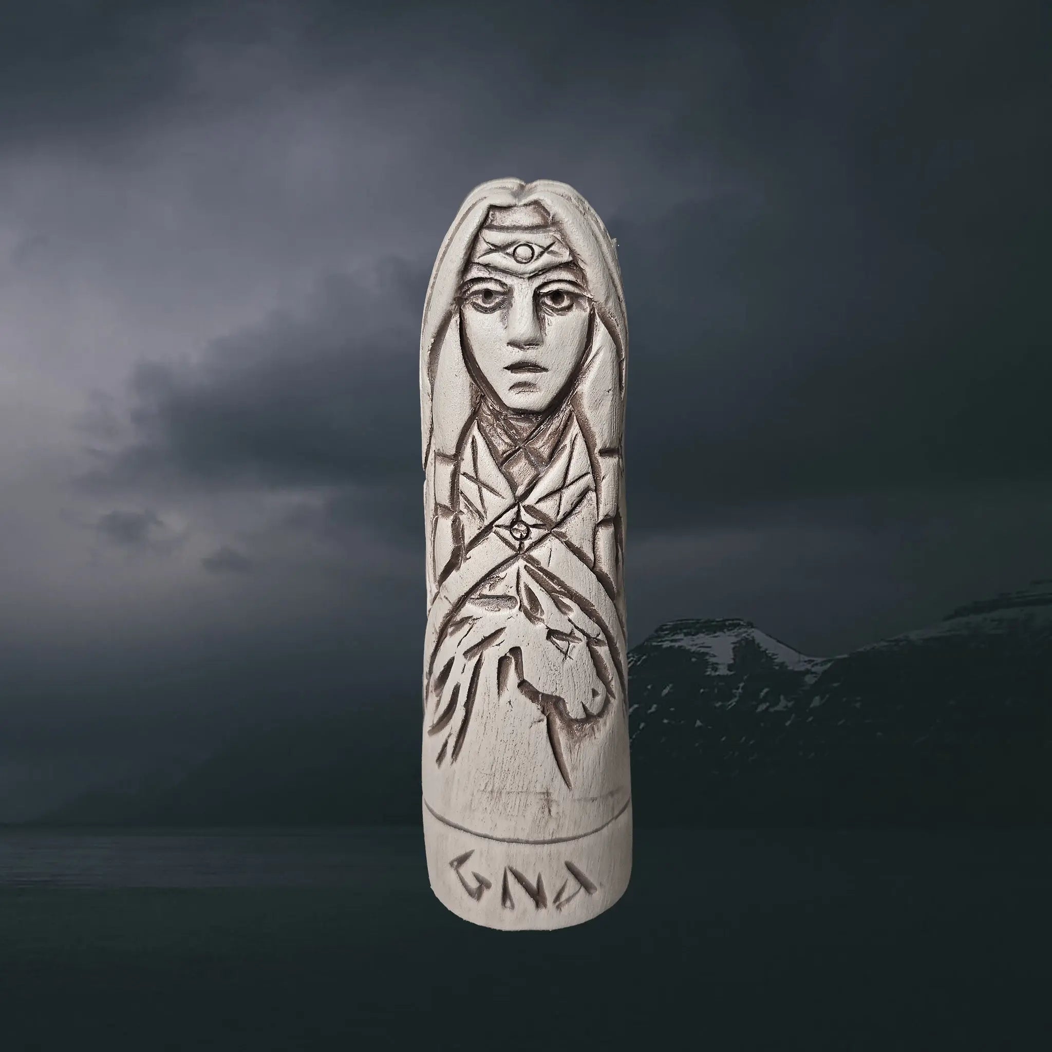 Hand-Crafted Ceramic Norse Goddess Gna Statuette